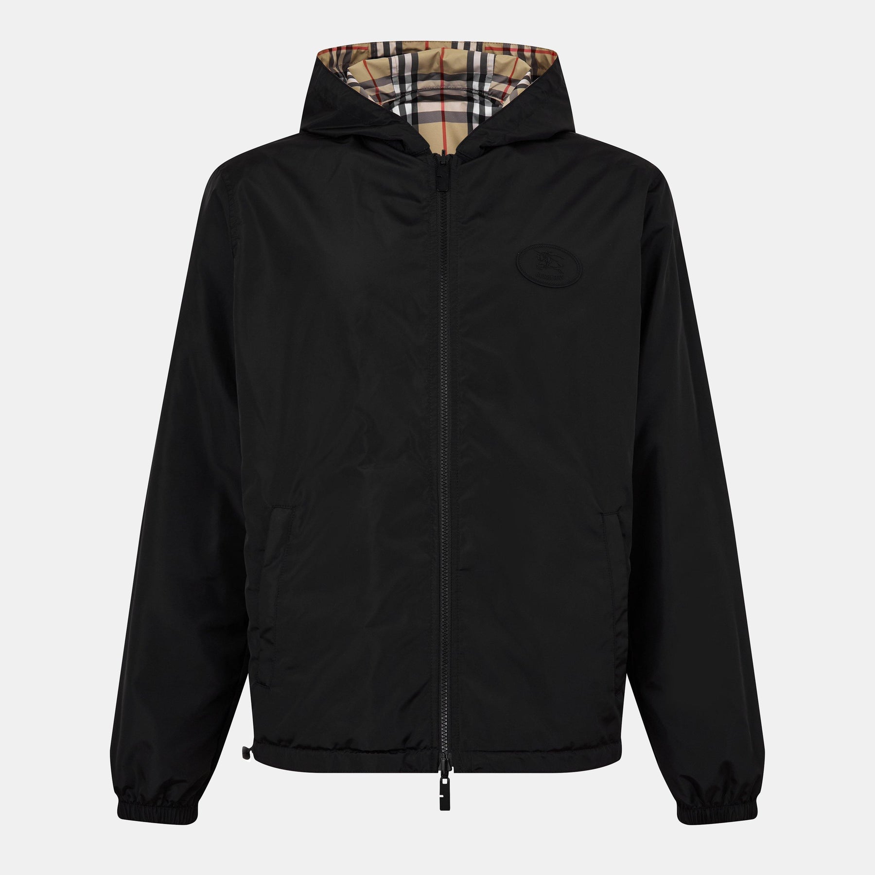 Reversible Check Hooded Jacket