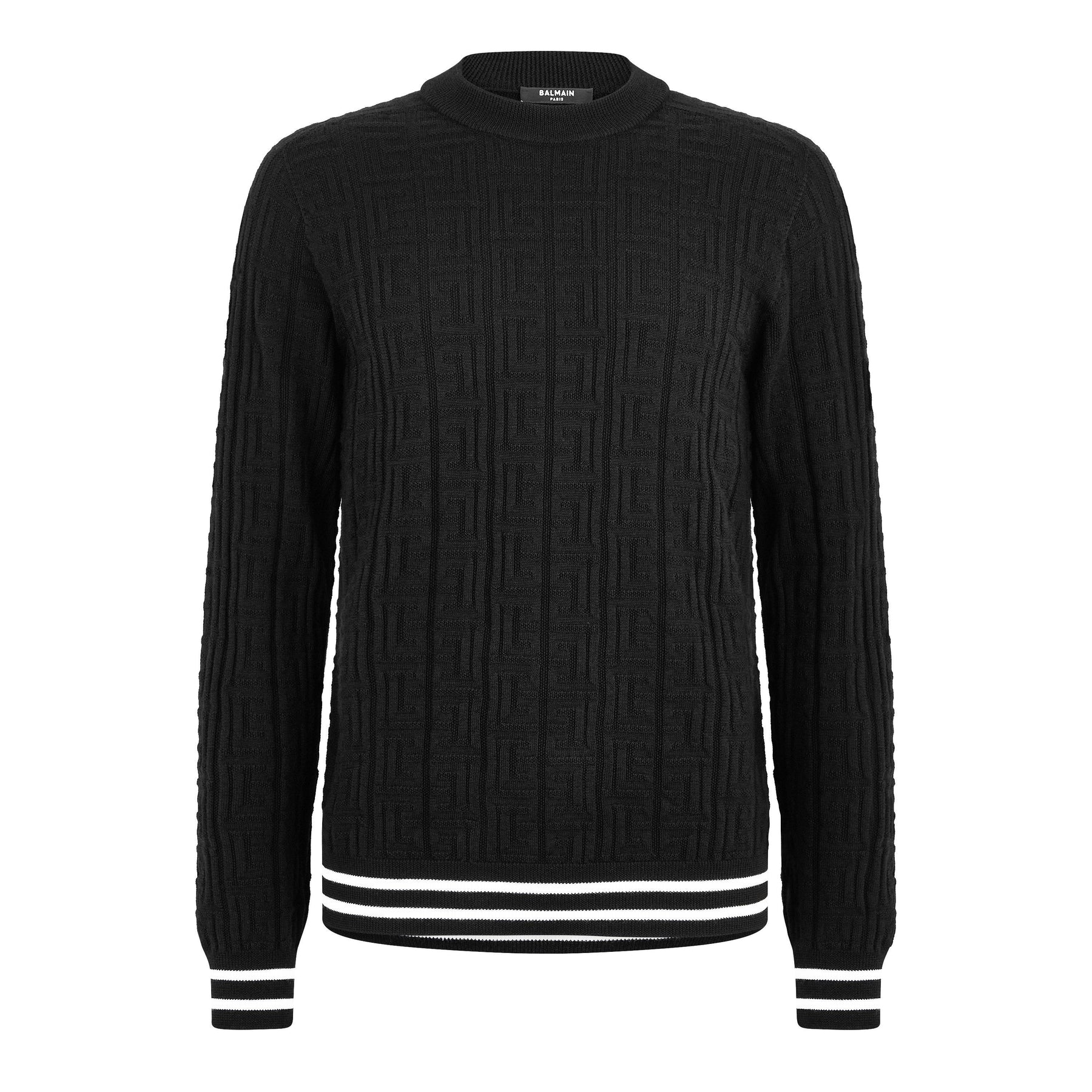 Striped Monogrammed Merino Wool Sweater