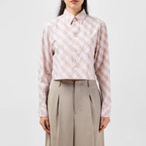 Cropped Check Cotton Shirt