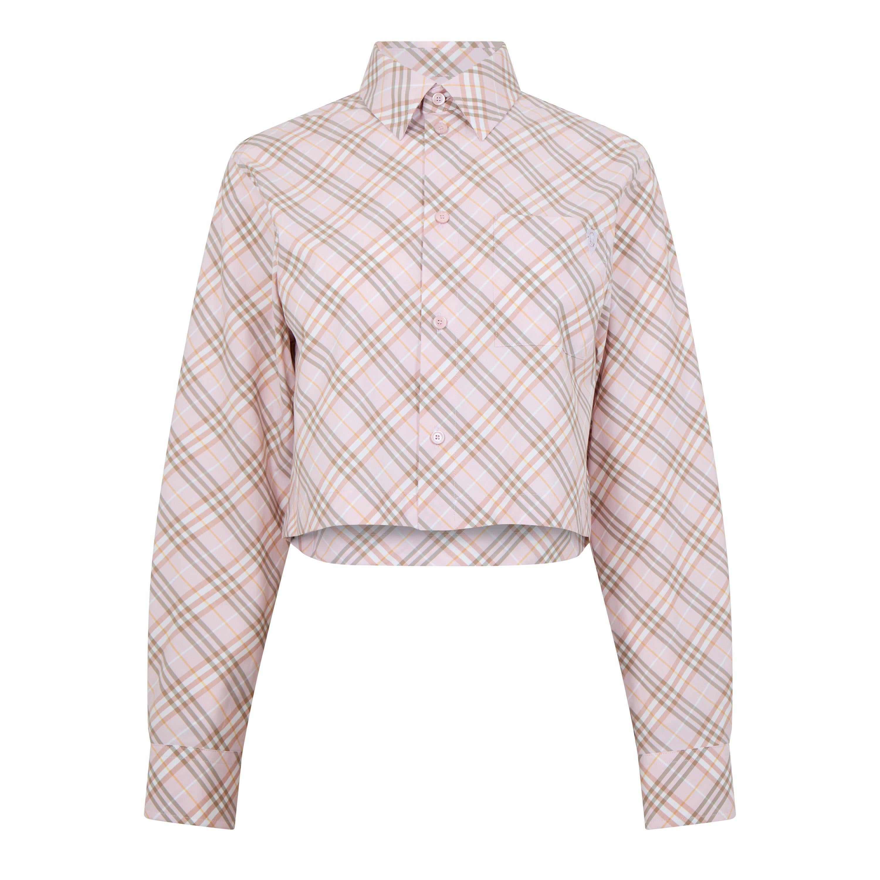 Cropped Check Cotton Shirt