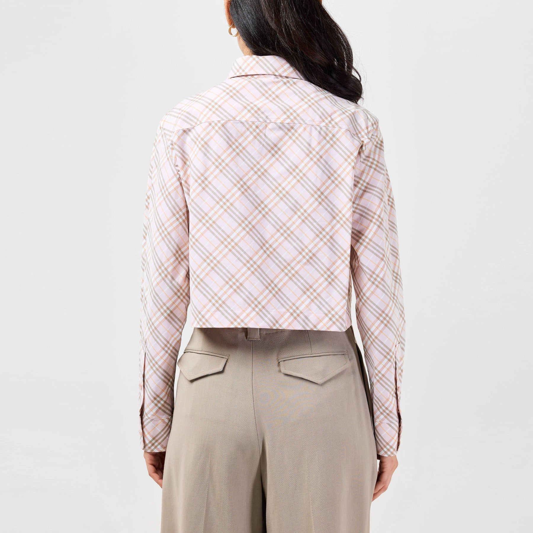 Cropped Check Cotton Shirt