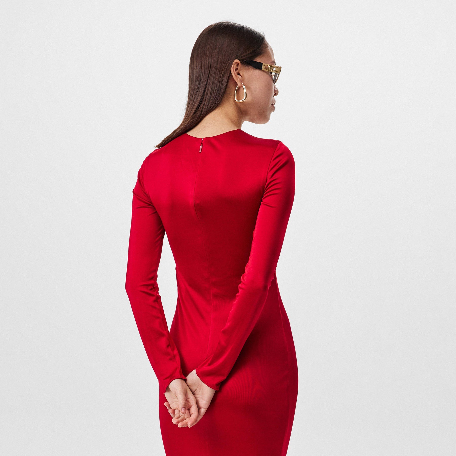 Safety Pin Gathered Fitted Dress