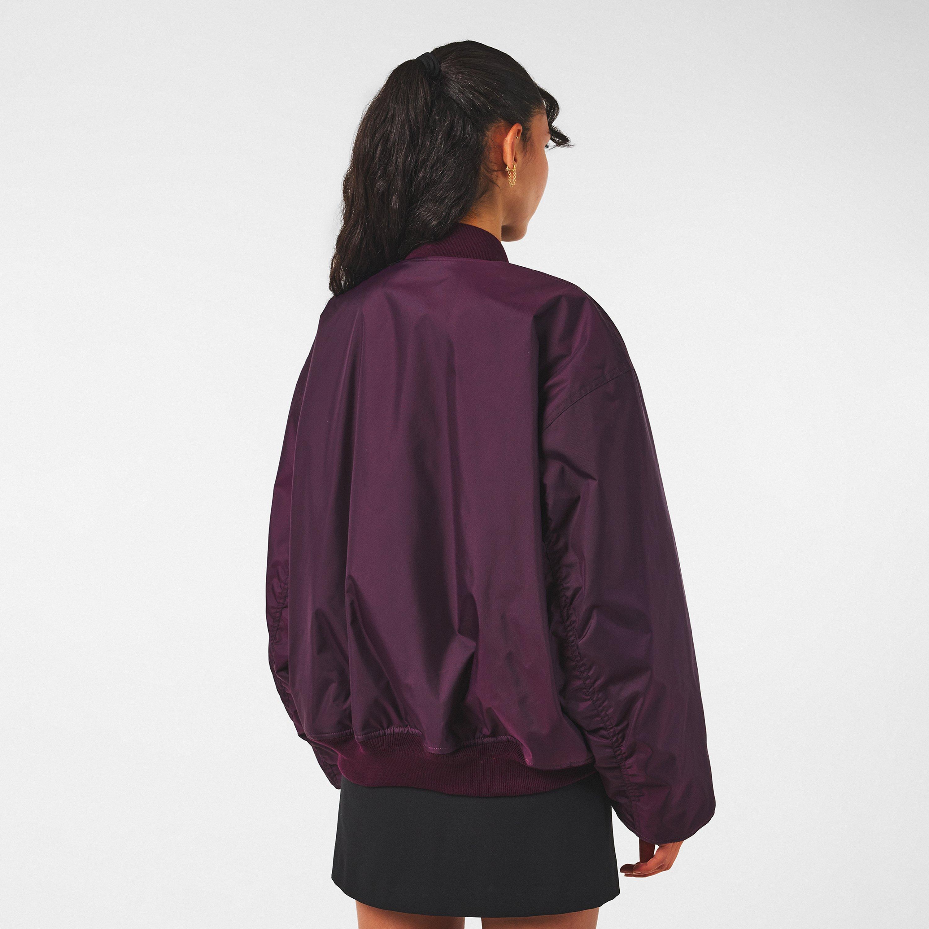 Ribbed Trim Bomber Jacket