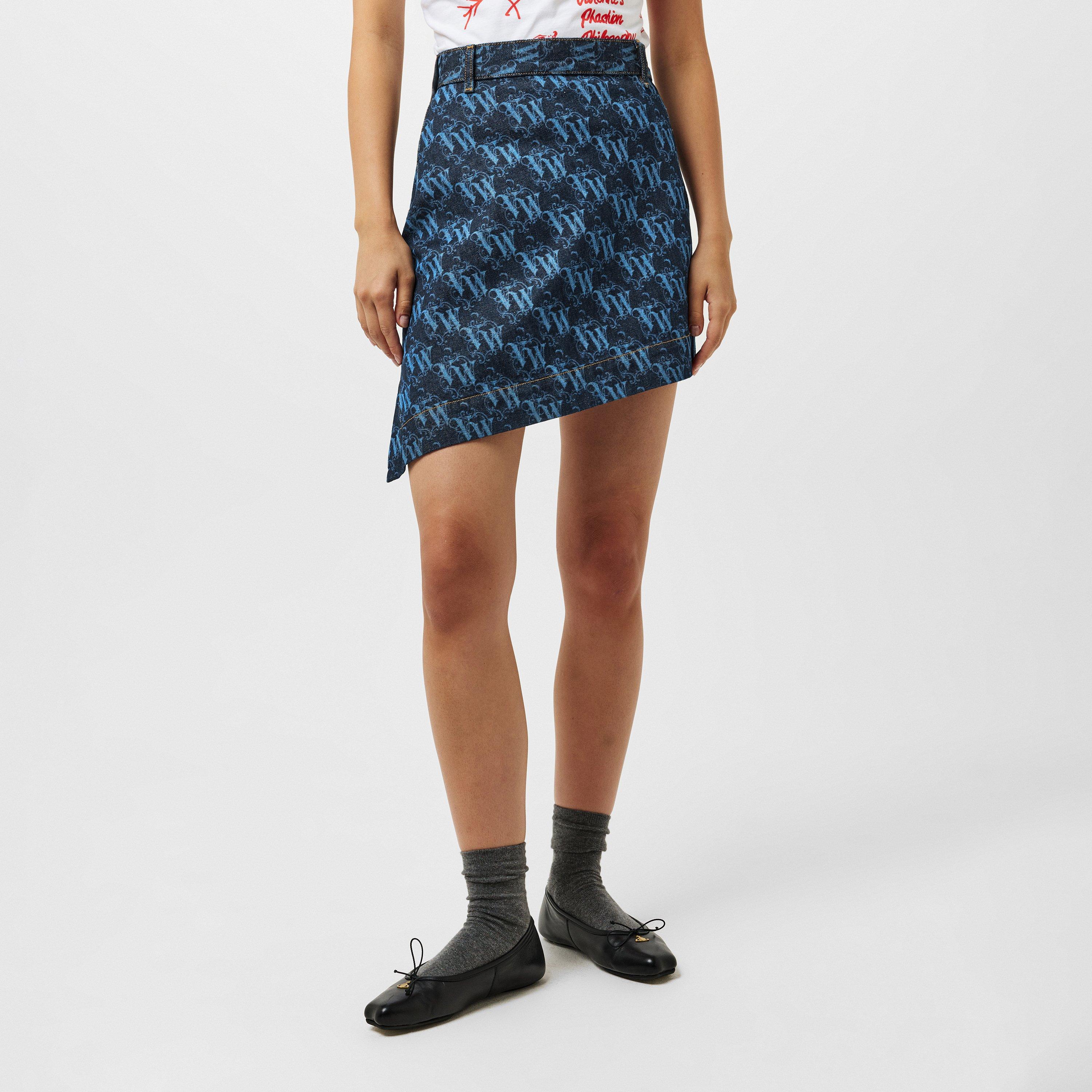 Viv Logo Denim Skirt