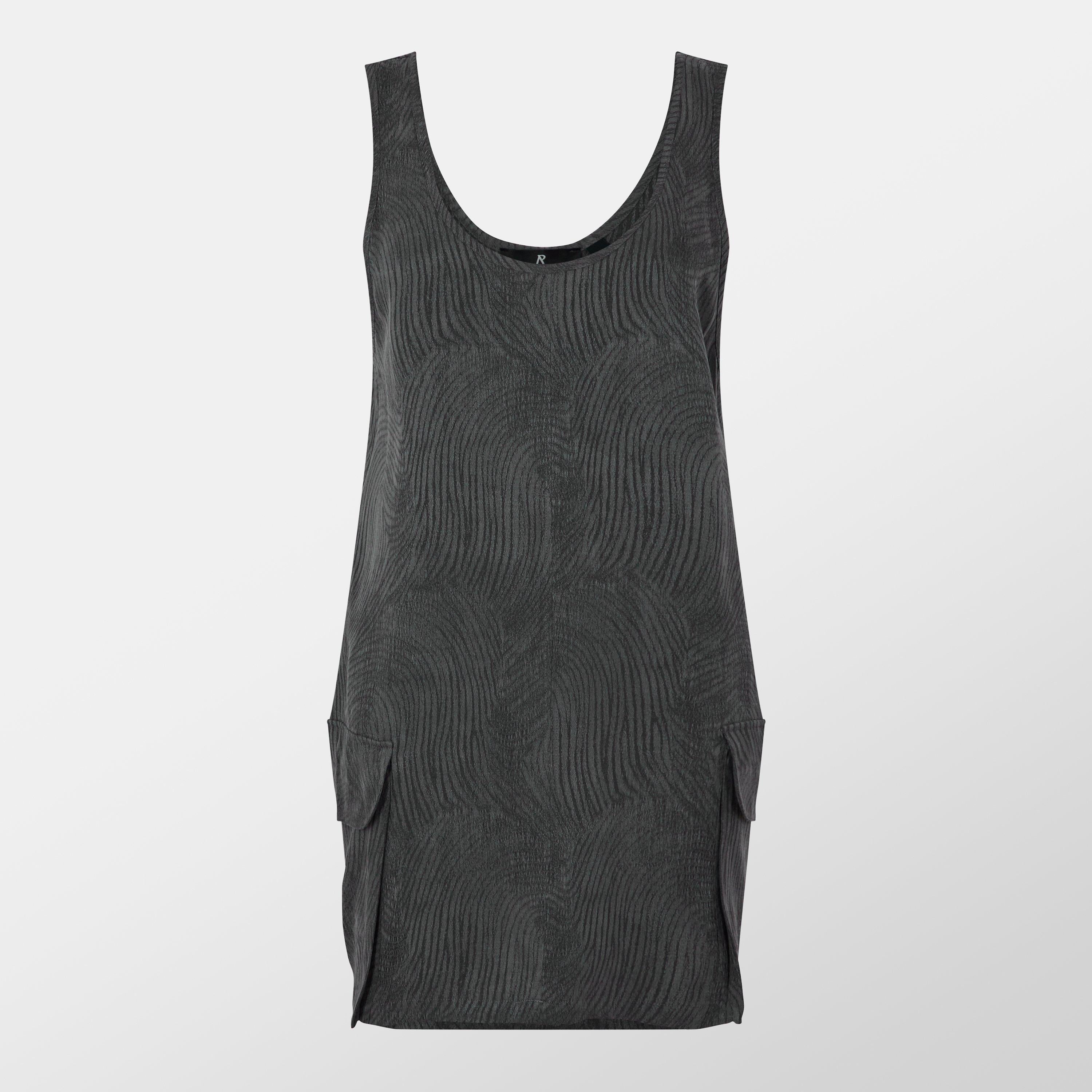 Swirl Lyocell Functional Pockets T-Shirt Dress