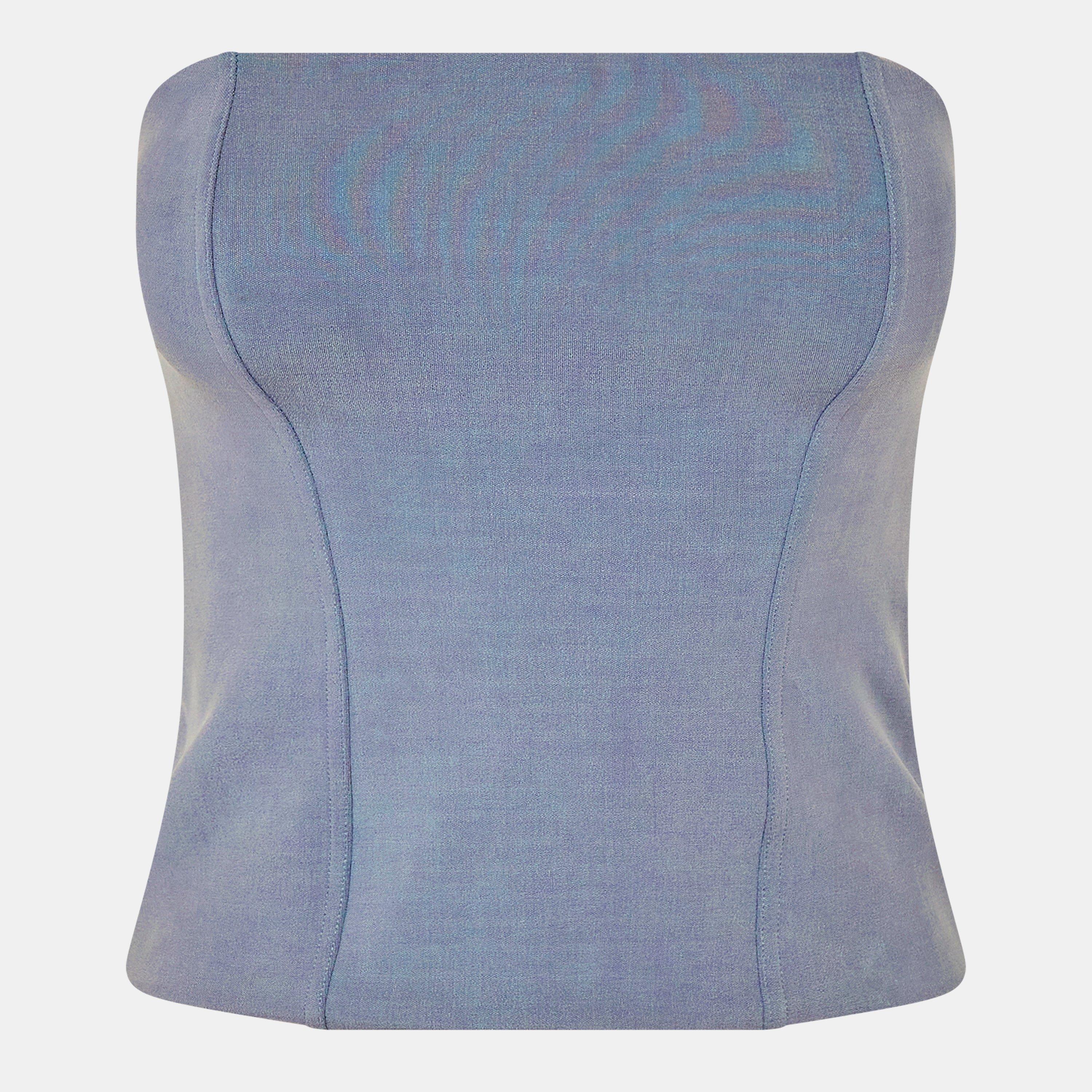 Swirl Jacquard Strapless Bandeau Top