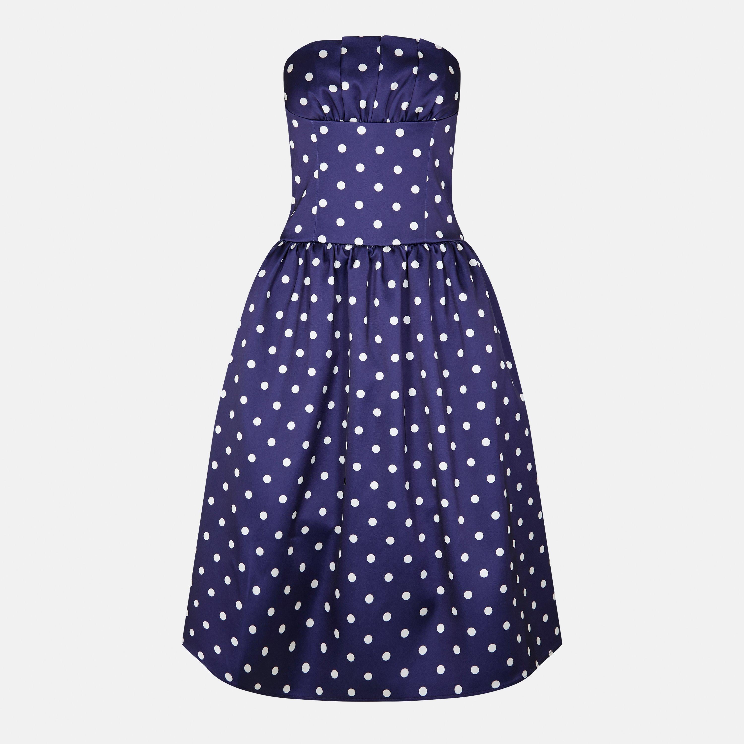 Polka Corset Midi Dress