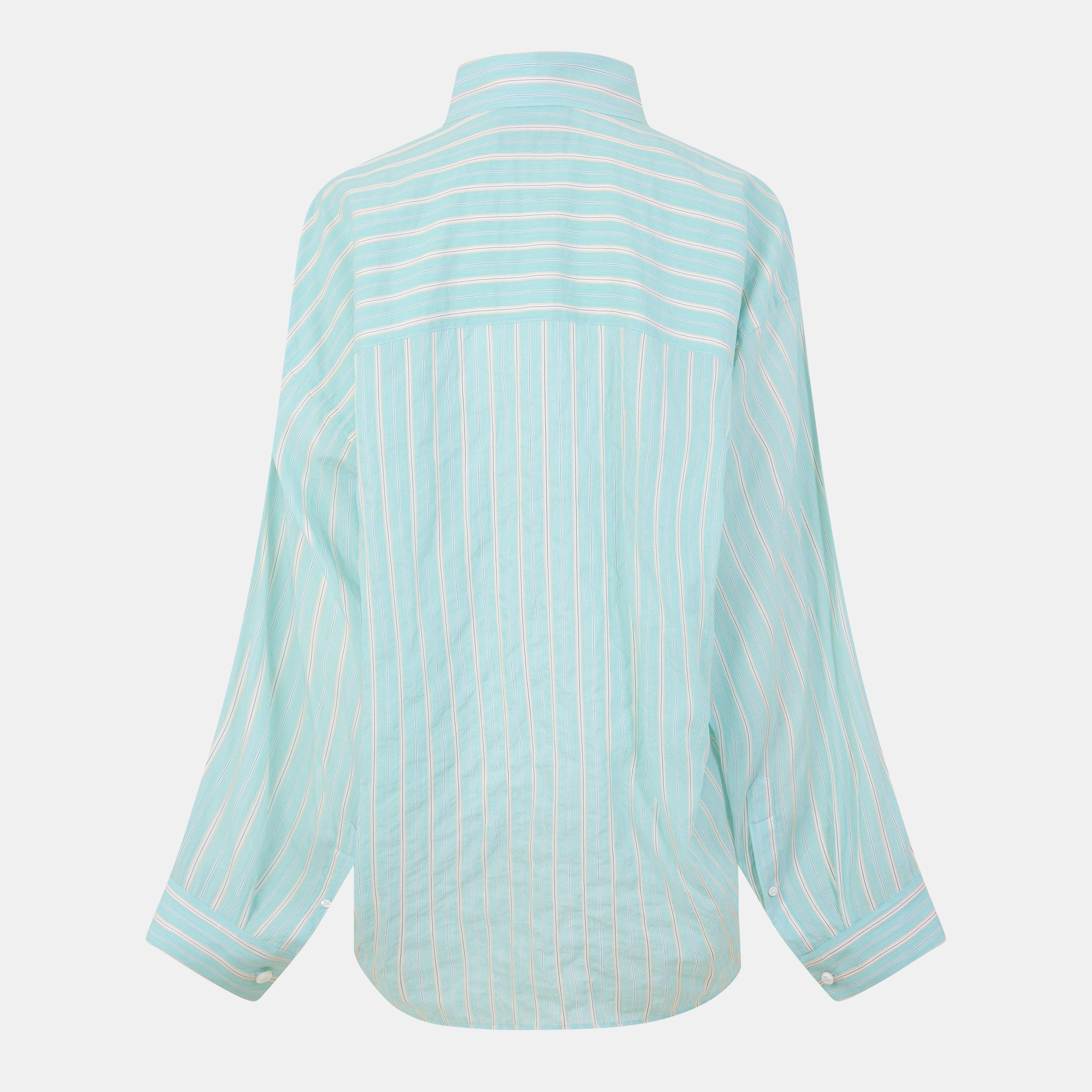 Cocoon Long Sleeve Patterned Relaxed Fit Shirt
