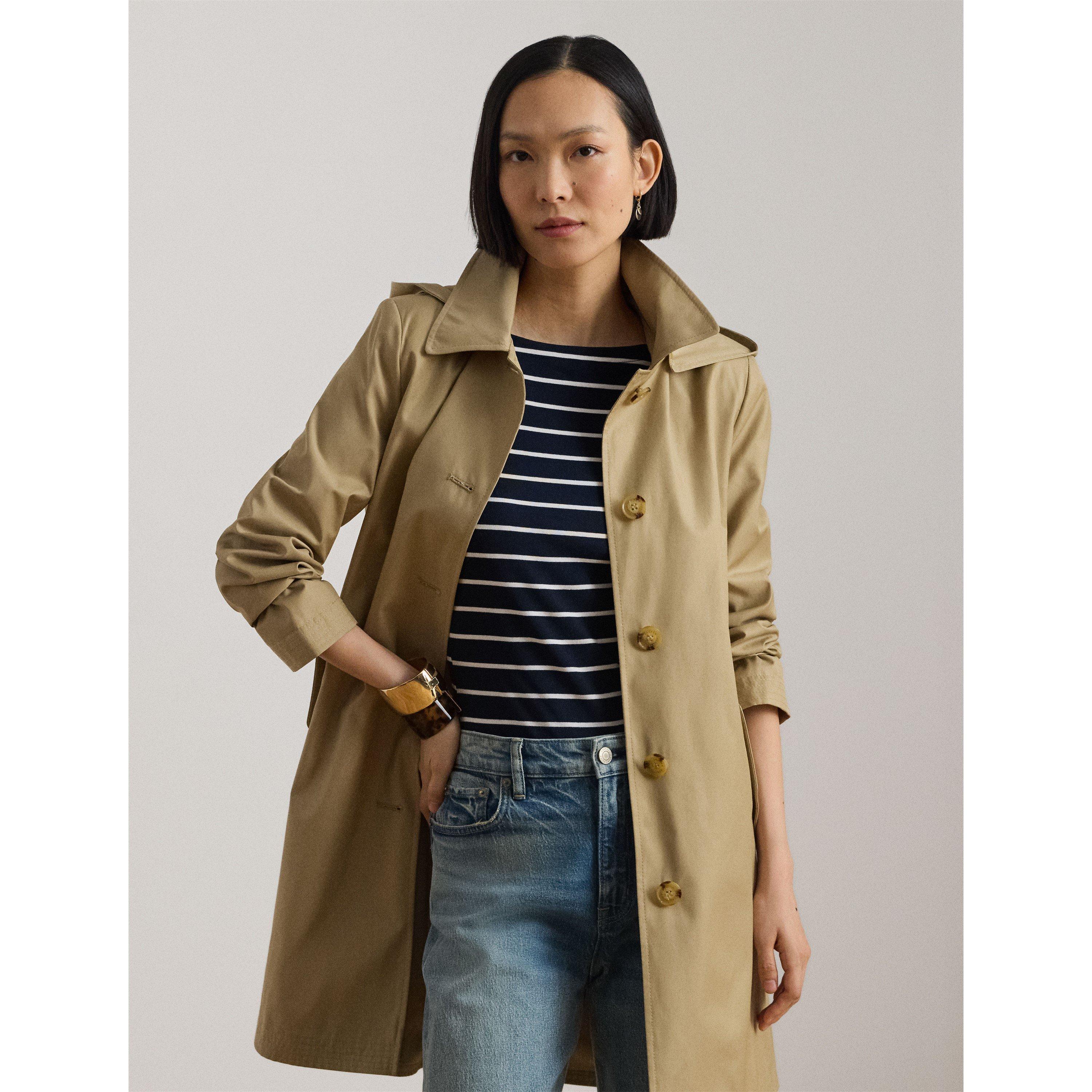 Genuine Leather Structured Trench Coat