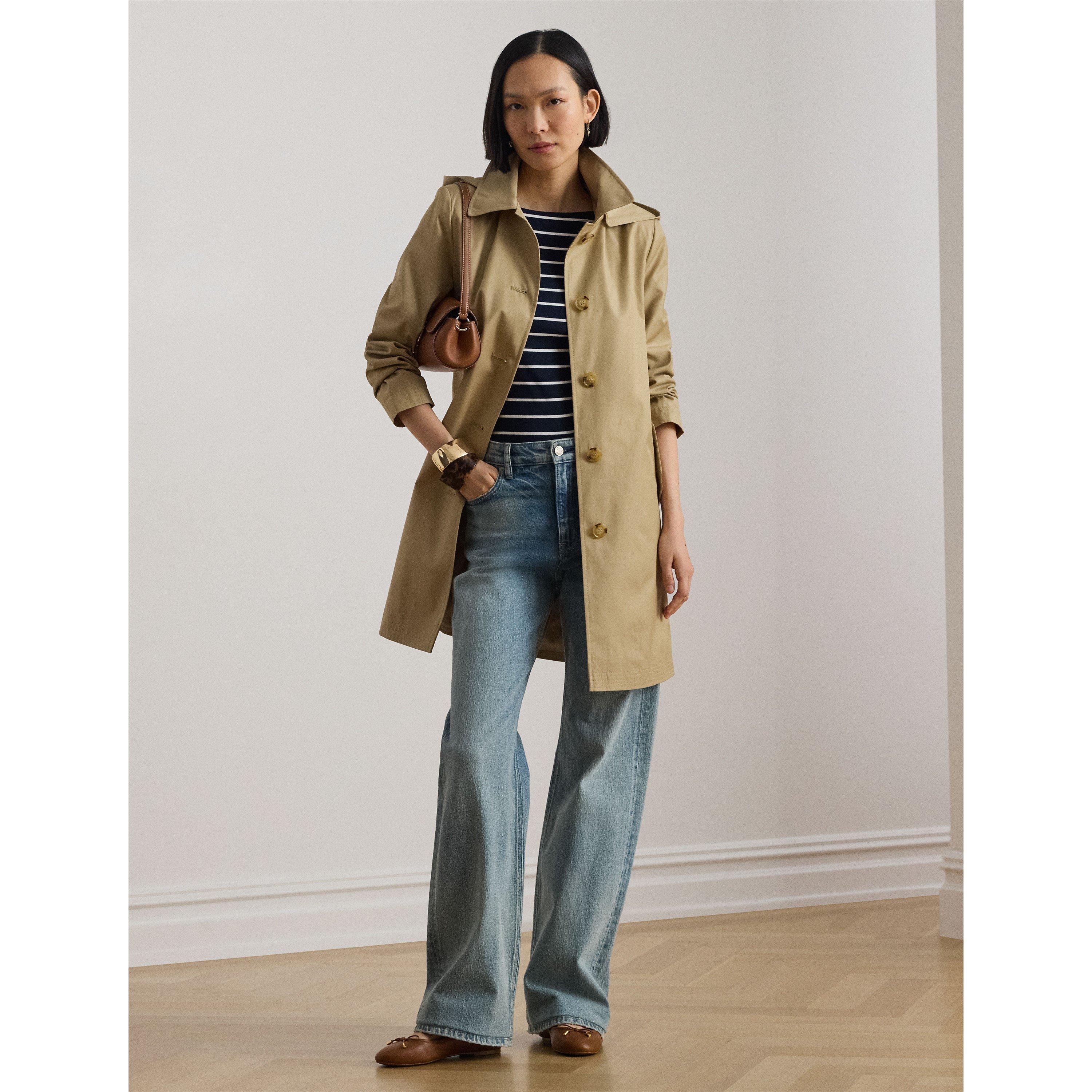 Genuine Leather Structured Trench Coat