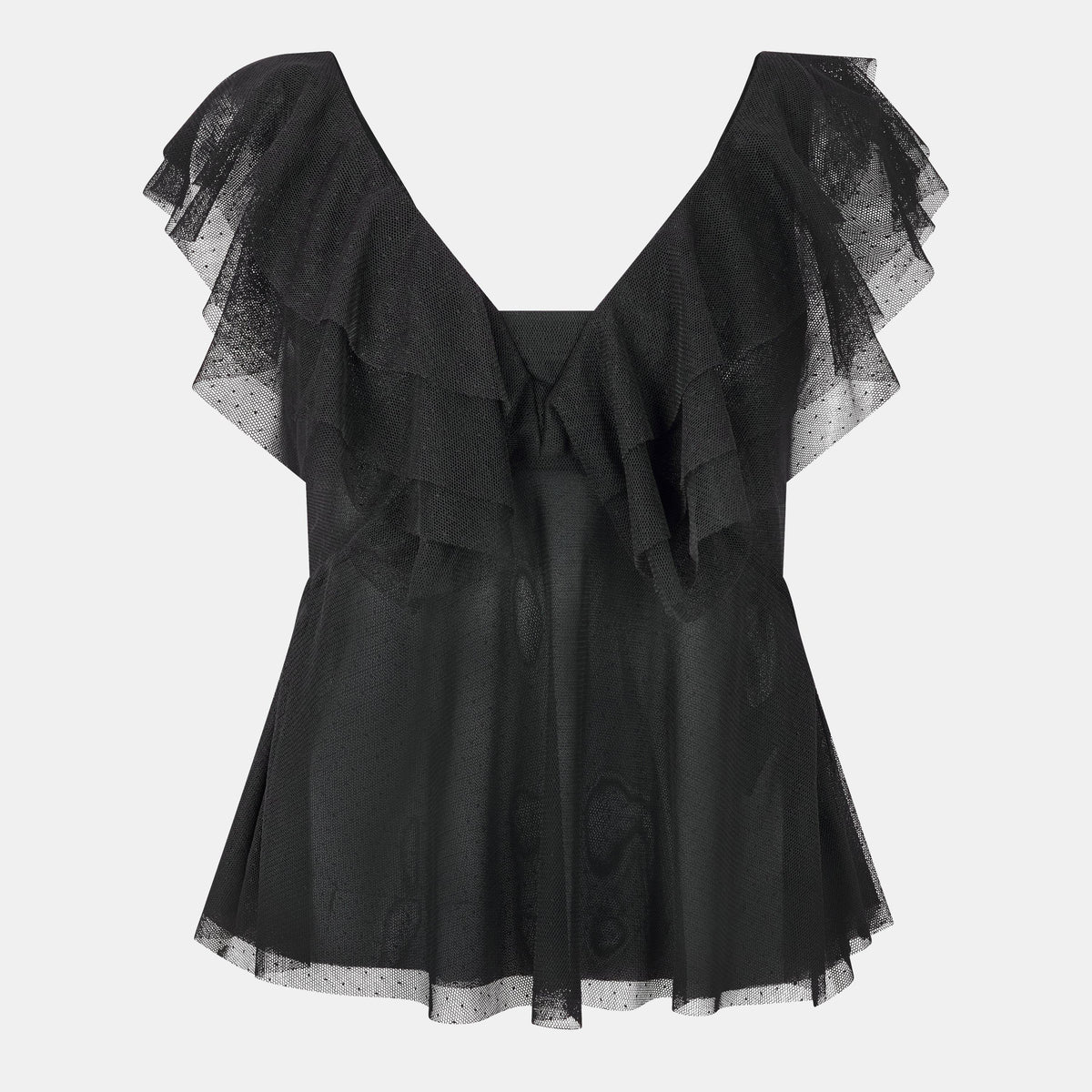 Waterfall Neck Puff Sleeve Top