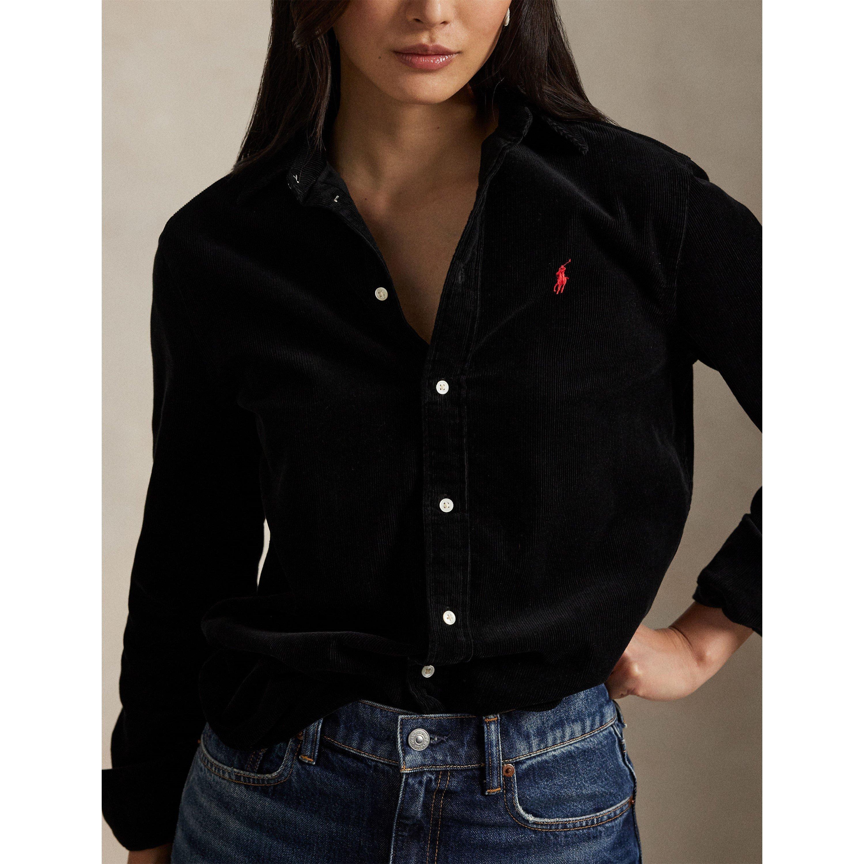 Cord Long-Sleeve Plain Shirt