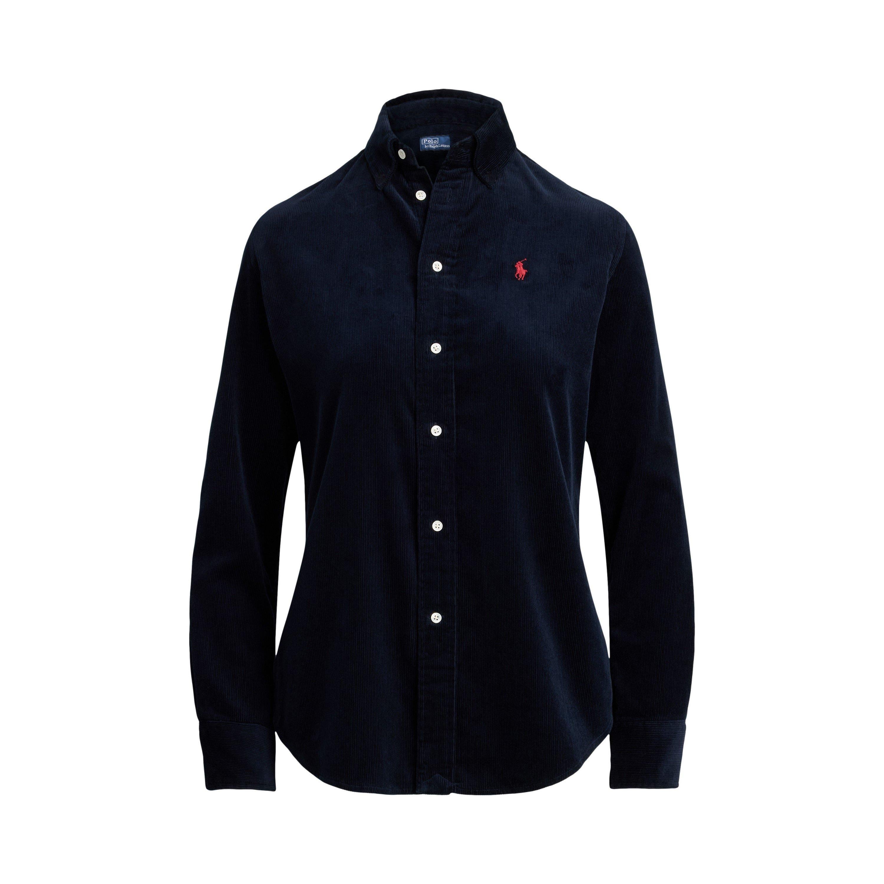 Cord Long-Sleeve Plain Shirt