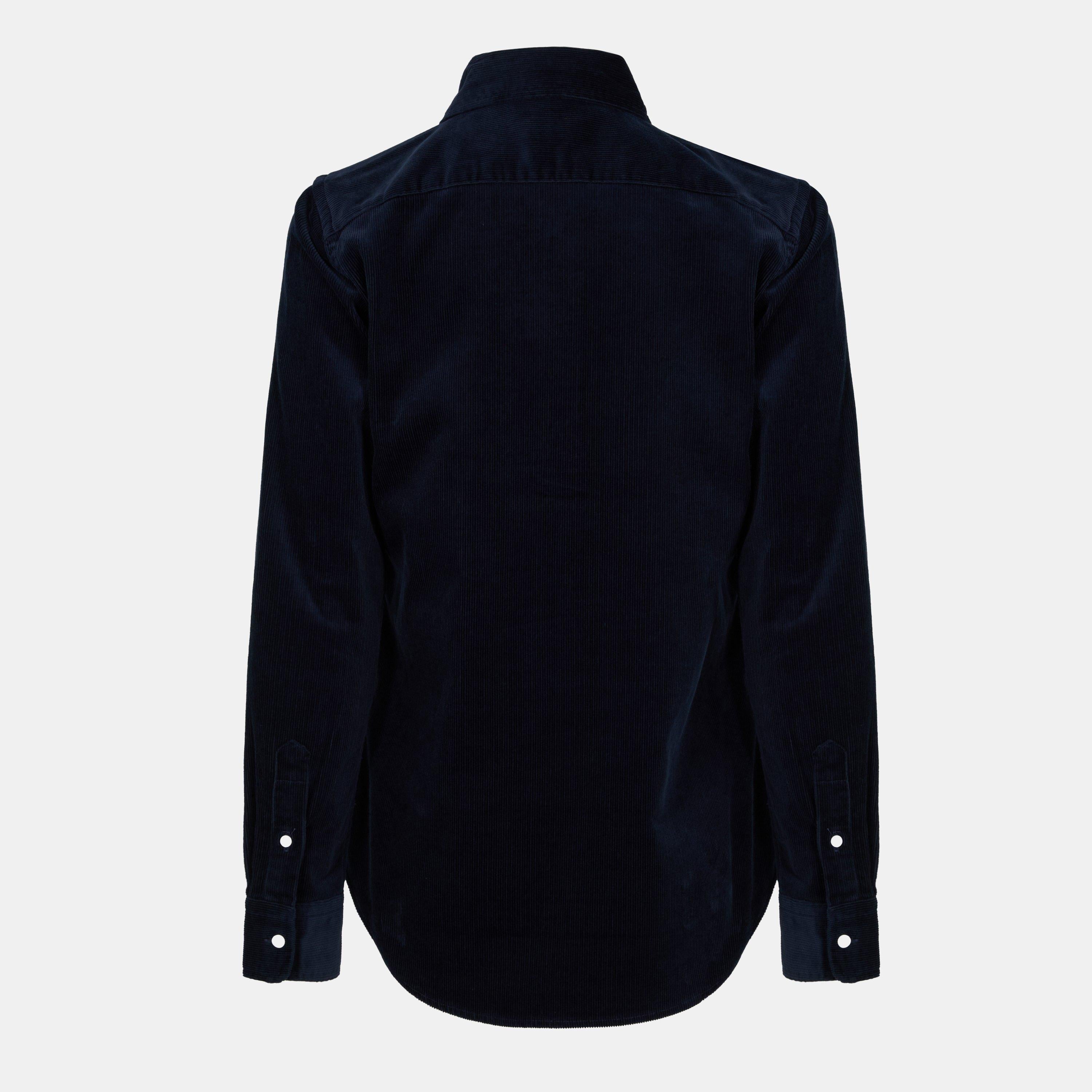 Cord Long-Sleeve Plain Shirt