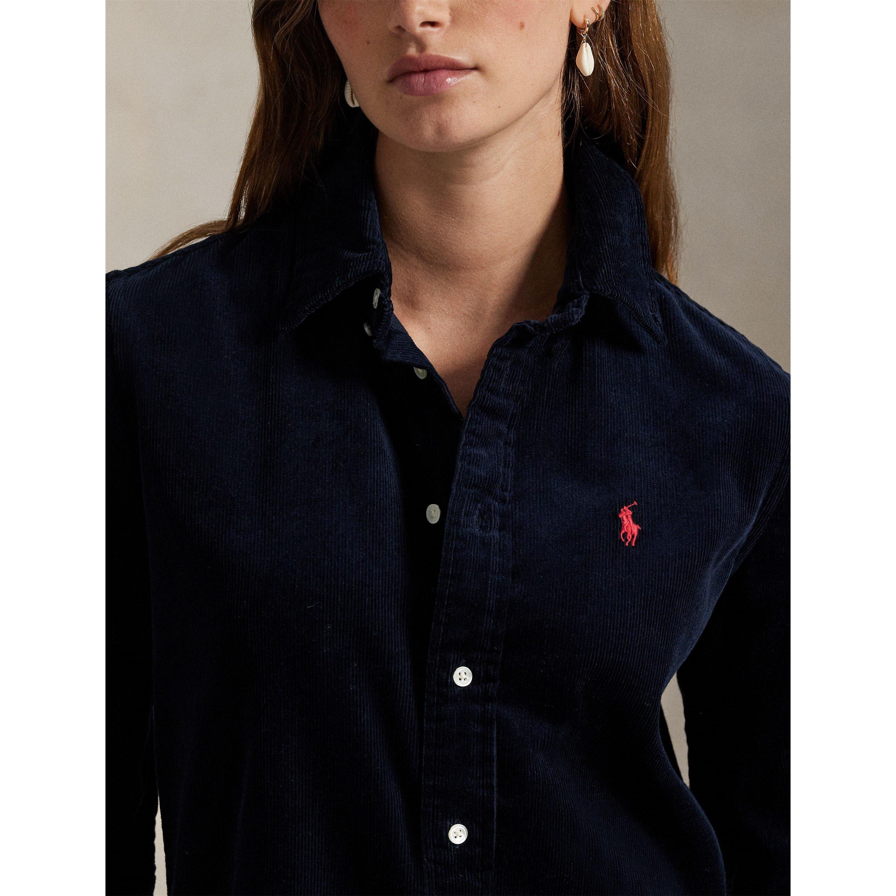 Cord Long-Sleeve Plain Shirt