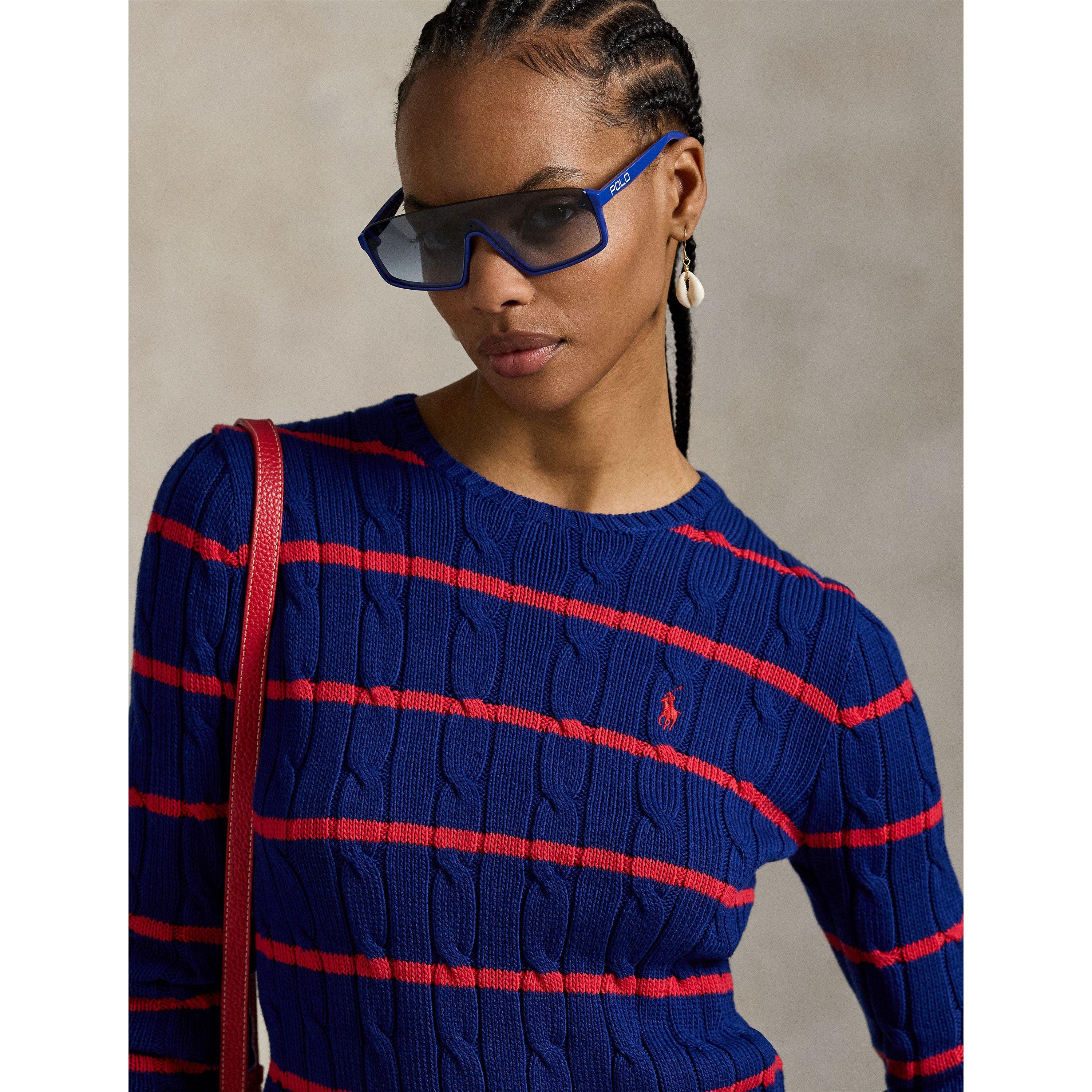 Cable Stripe Crew Neck Jumper