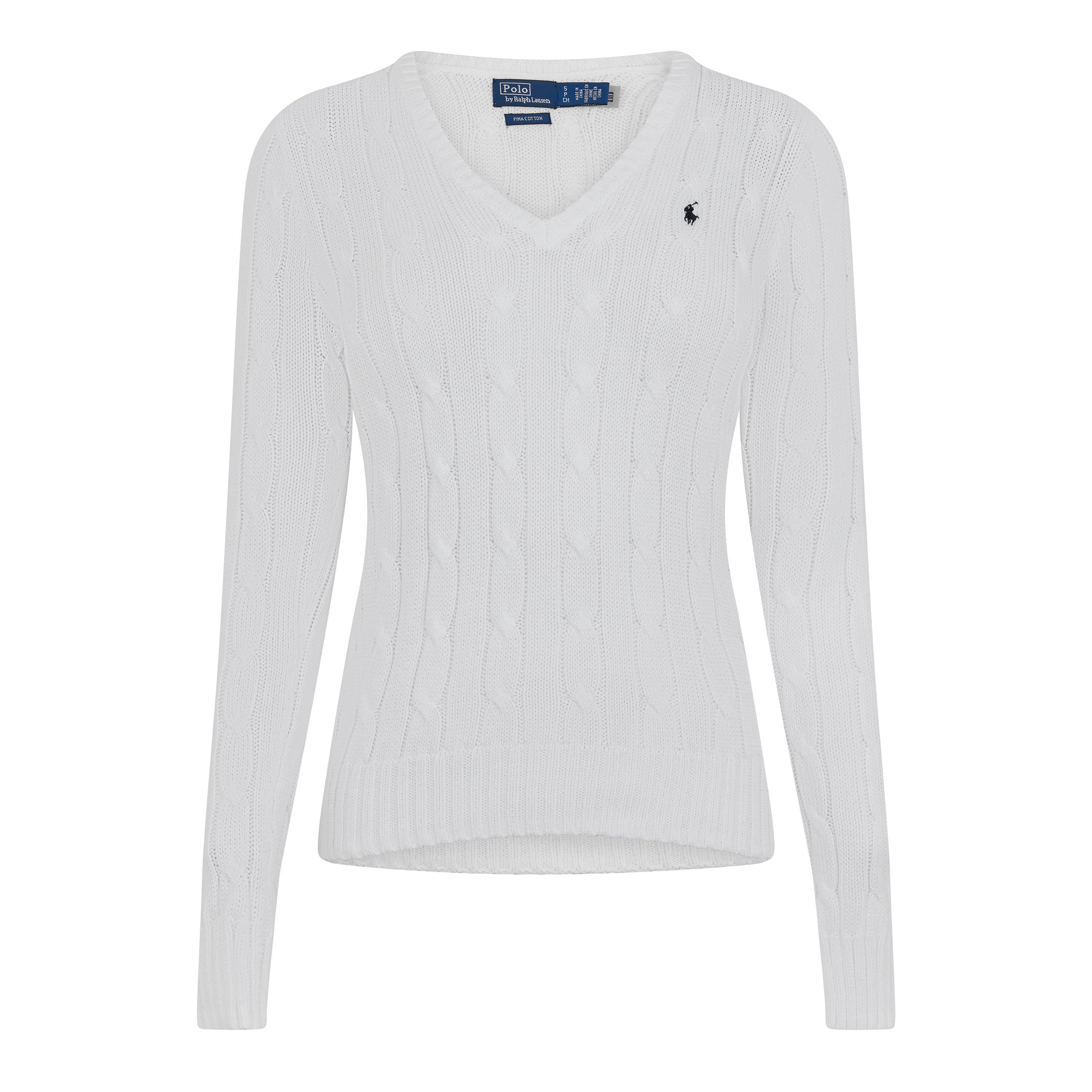 Women's Cable-Knit V-neck Jumper