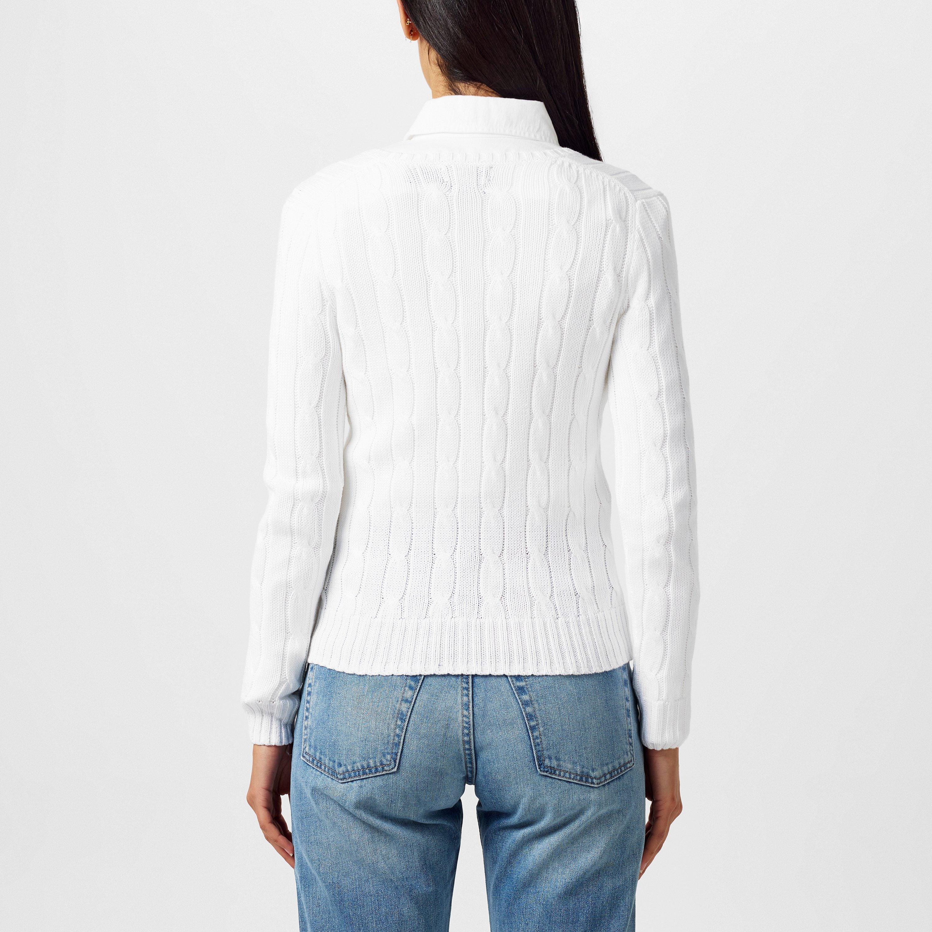 Women's Cable-Knit V-neck Jumper
