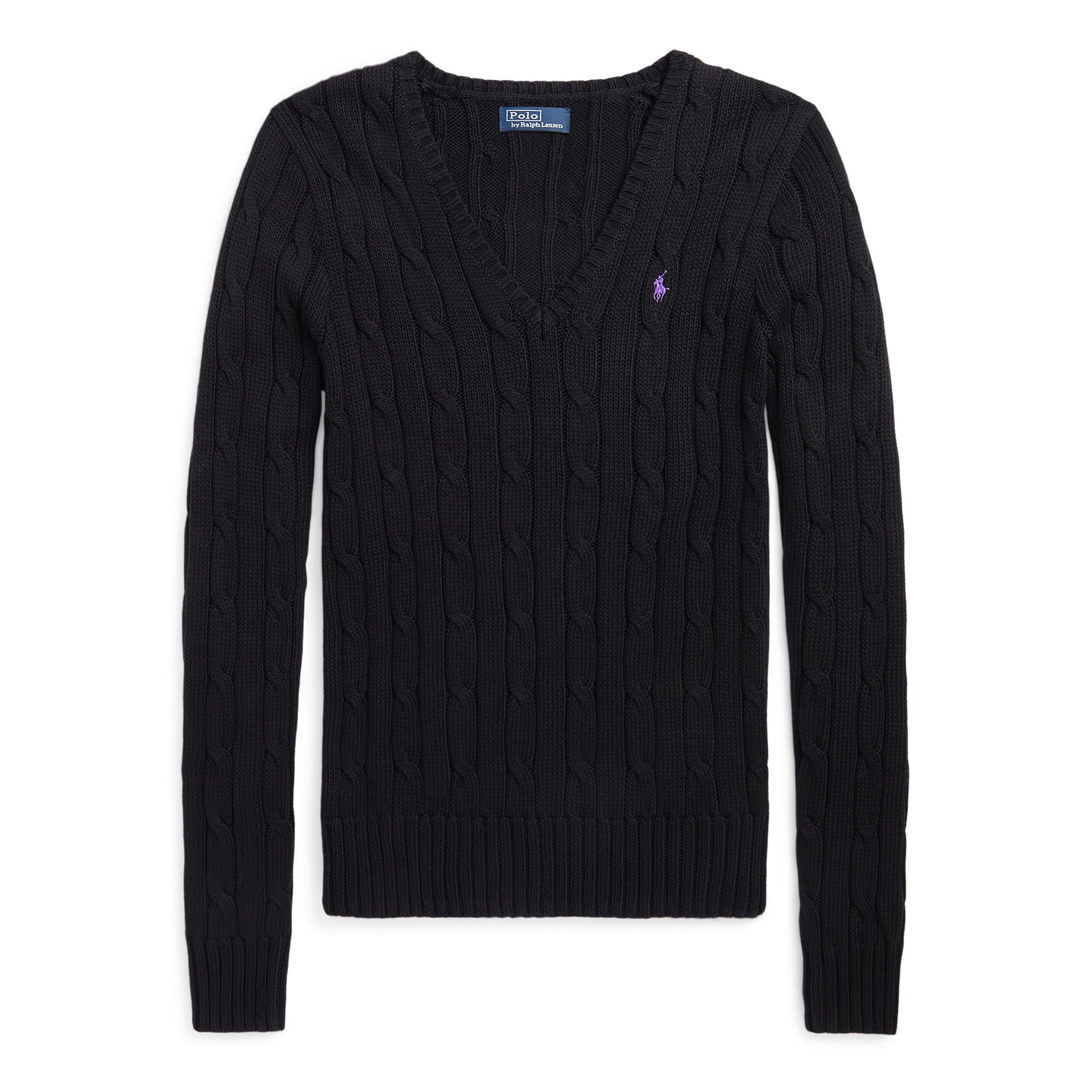 Women's Cable-Knit V-neck Jumper