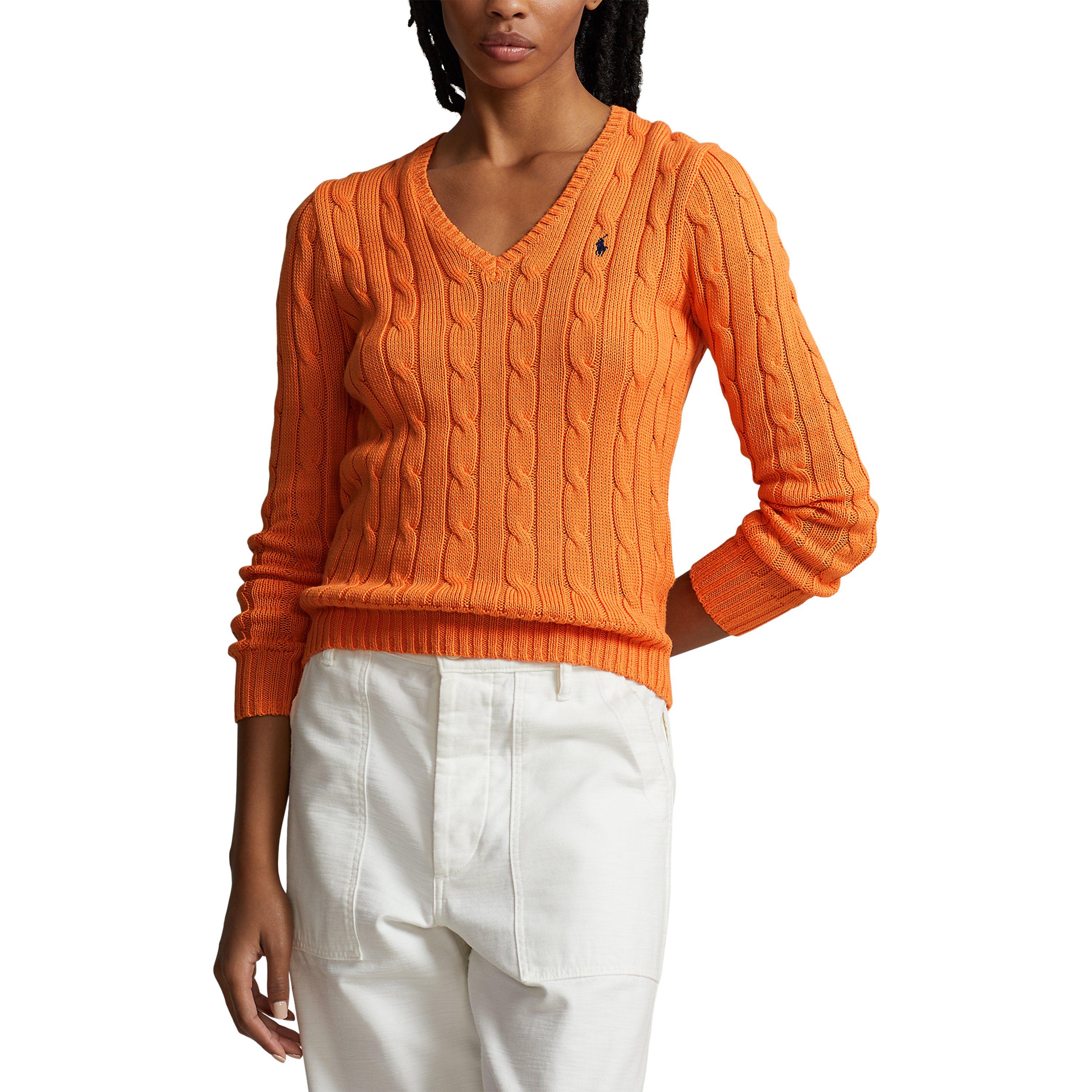 Women's Cable-Knit V-neck Jumper