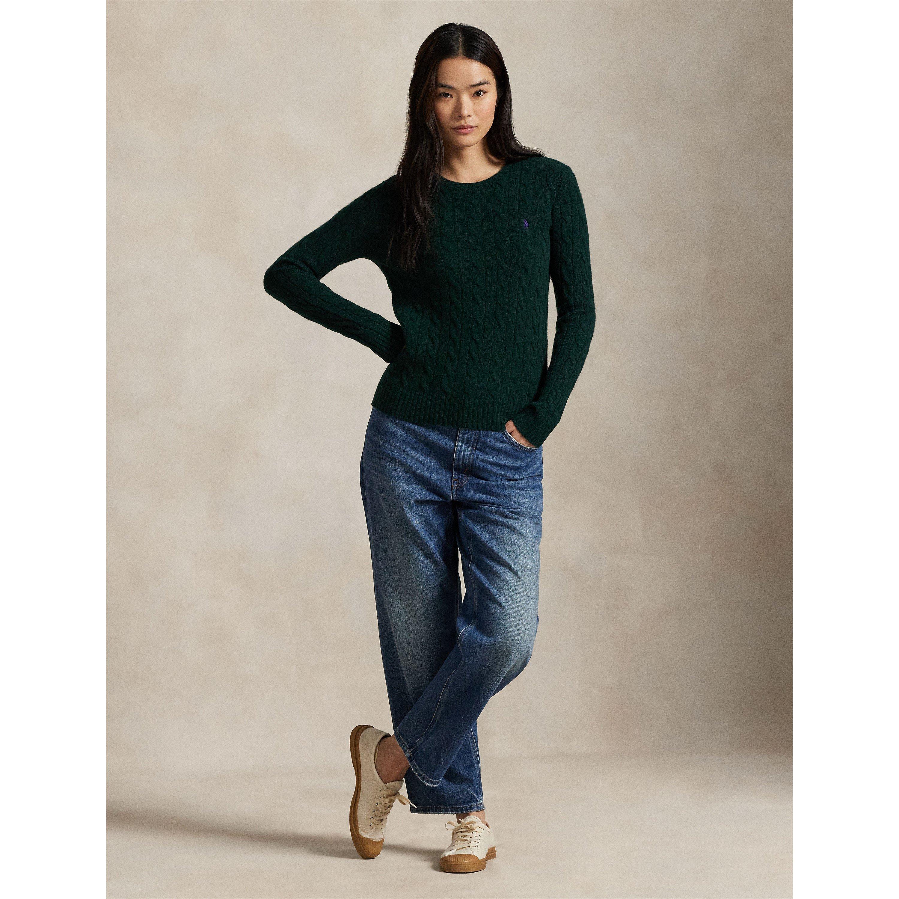 Cable-Knit V-neck Jumper