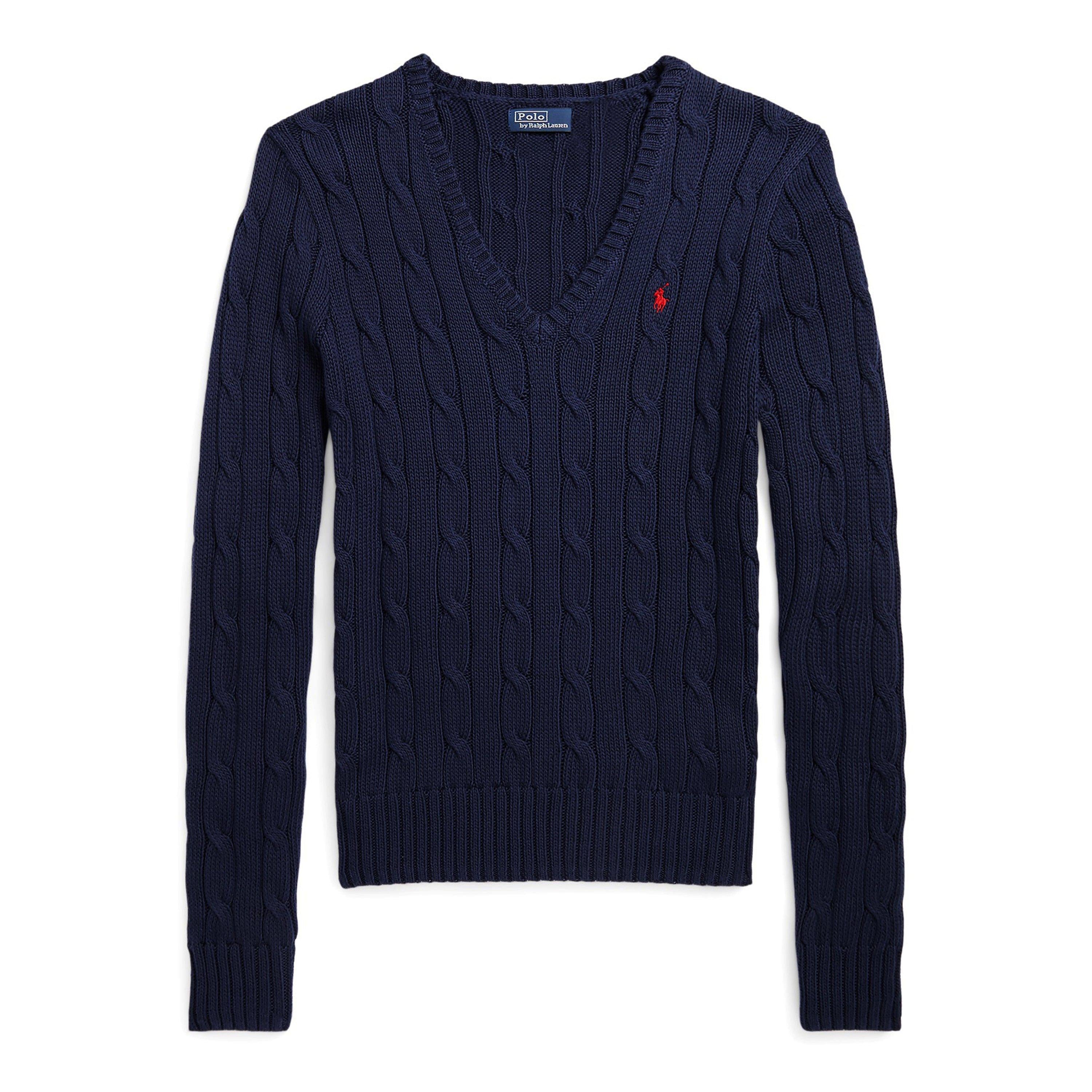 Women's Cable-Knit V-neck Jumper