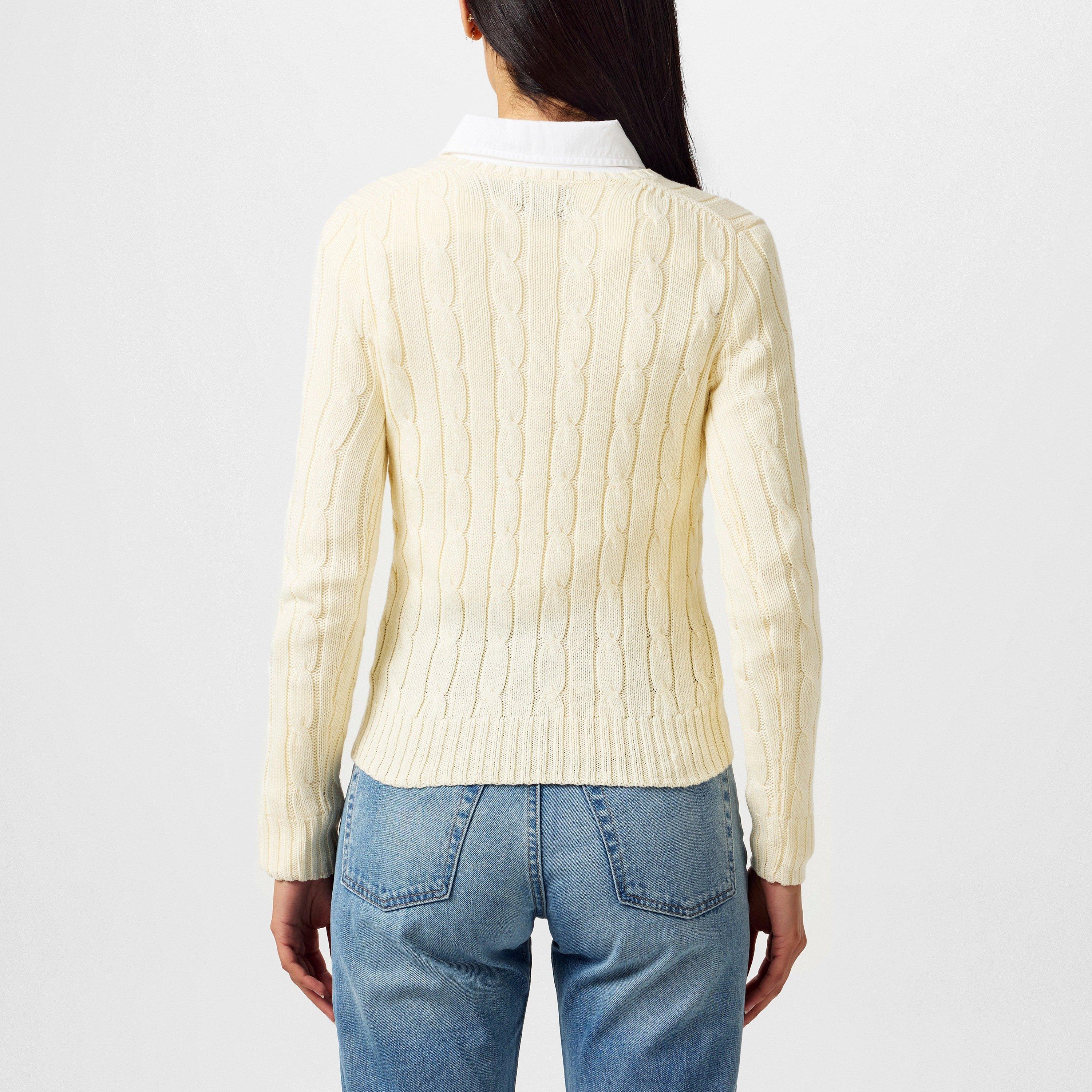 Women's Cable-Knit V-neck Jumper