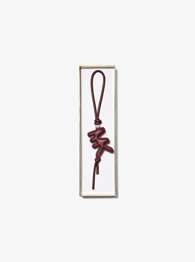 Puffy Logo Leather Bag Charm