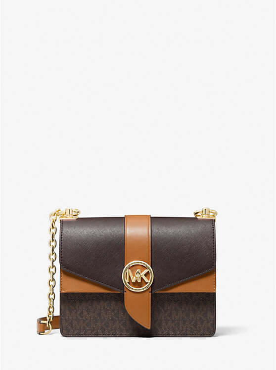 Michael Kors Greenwich Small Color-Block Logo and Saffiano Leather Crossbody Bag - Bags | Shop From The Mirage