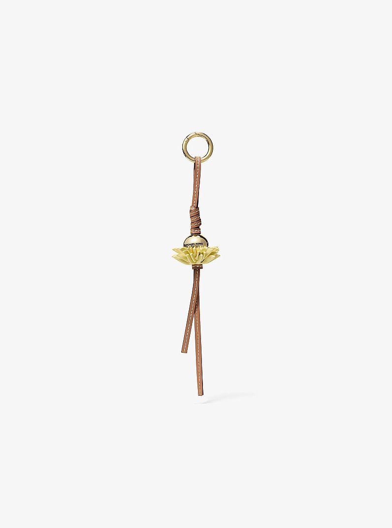 Leather Flower Bag Charm