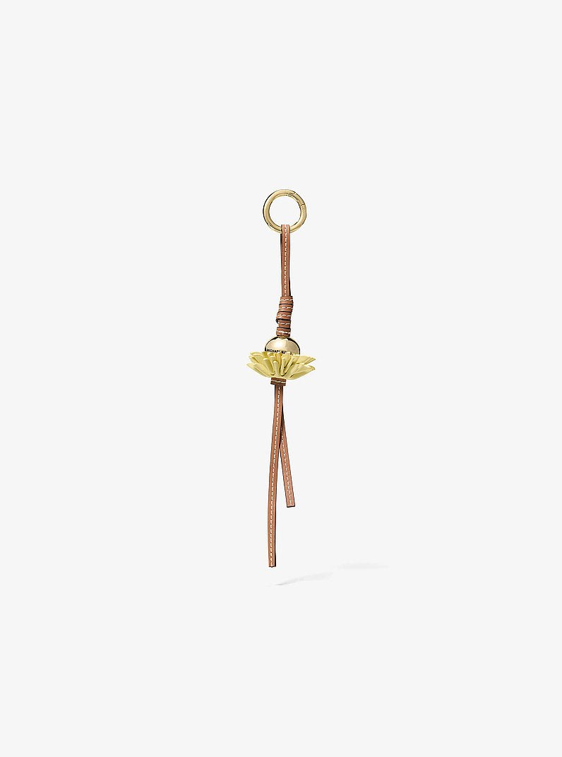 Leather Flower Bag Charm