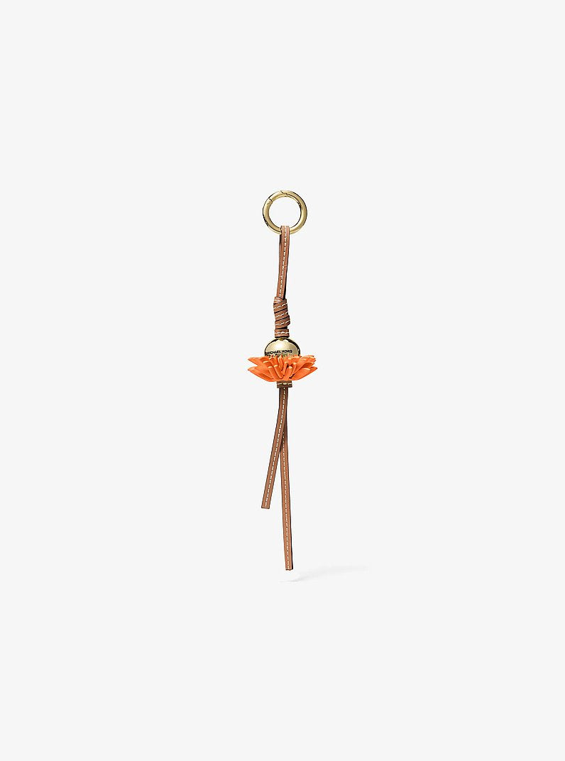 Leather Flower Bag Charm