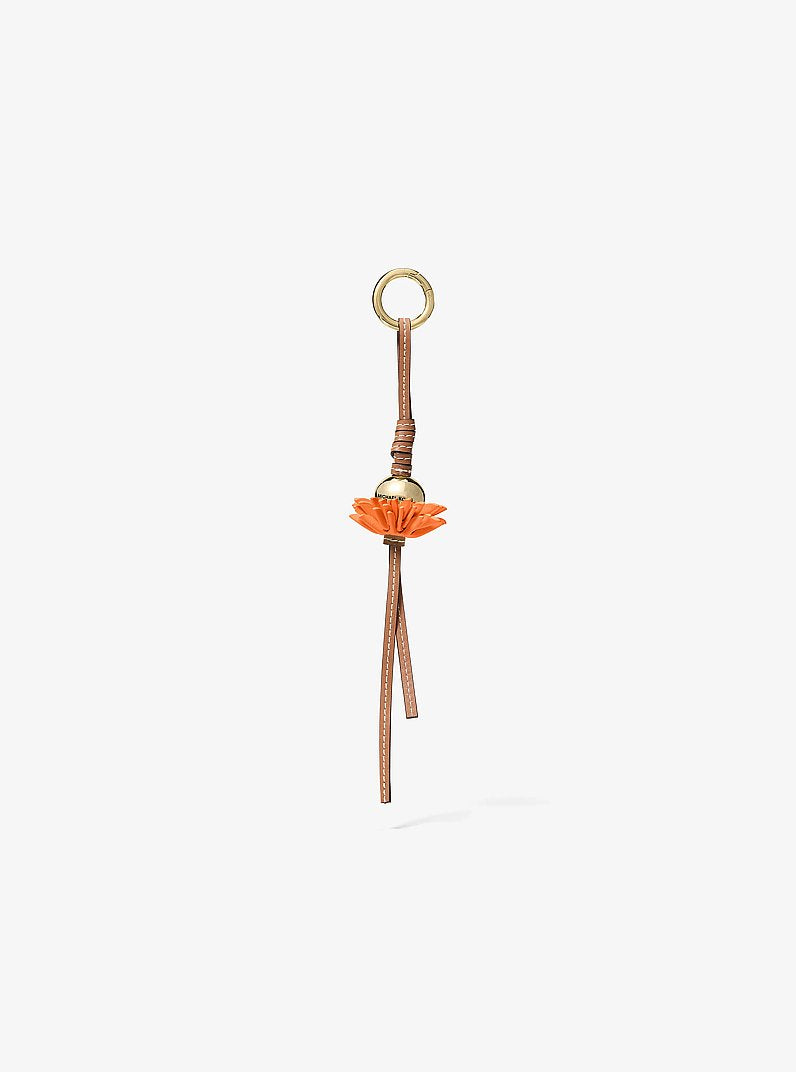 Leather Flower Bag Charm
