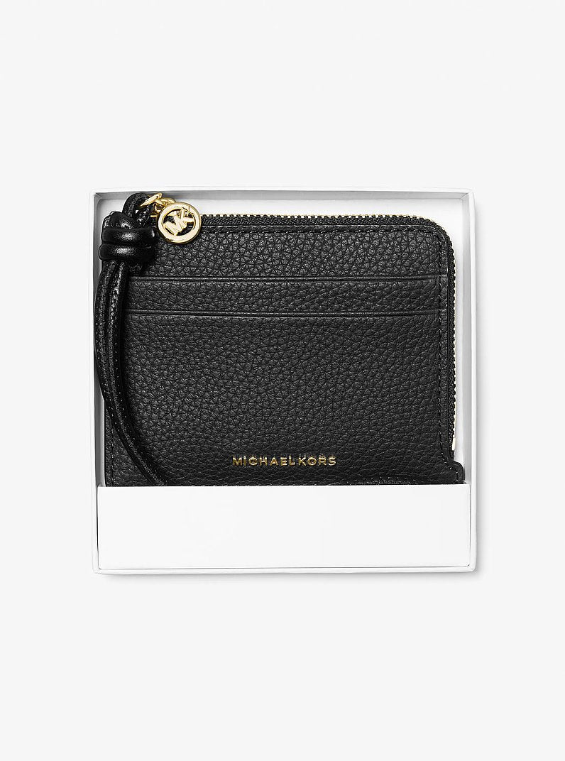 Jet Set Small Pebbled Leather Card Case Wristlet