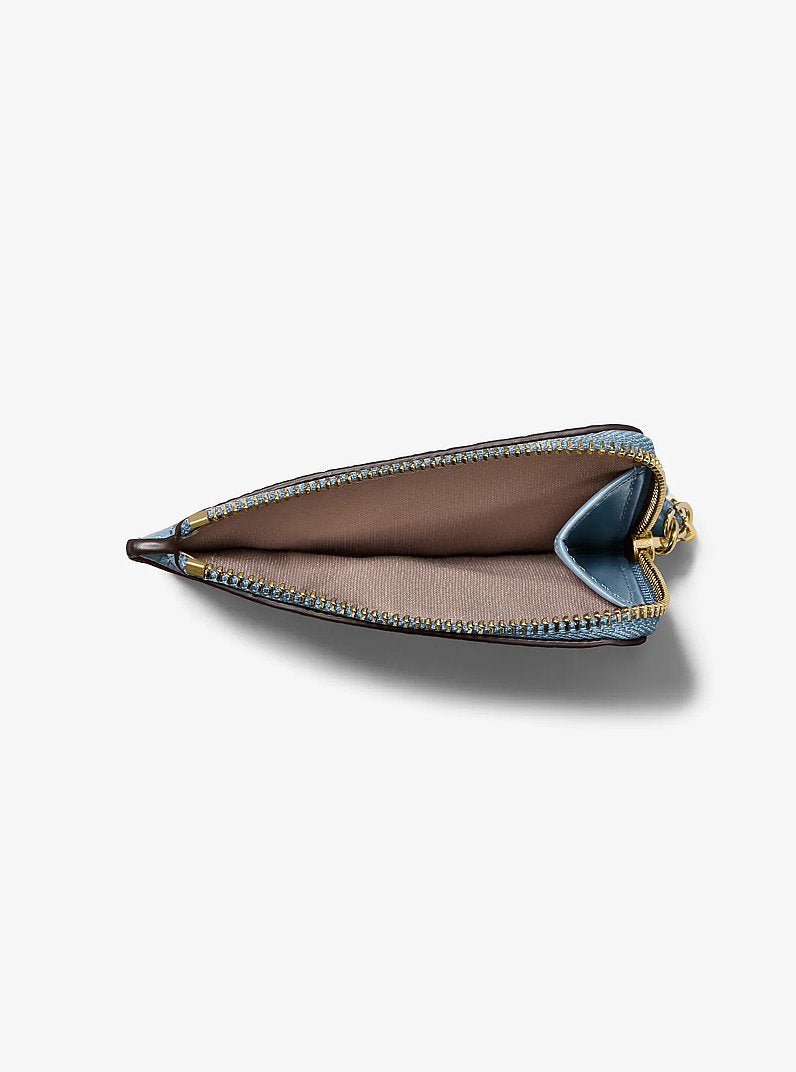 Jet Set Small Pebbled Leather Card Case Wristlet
