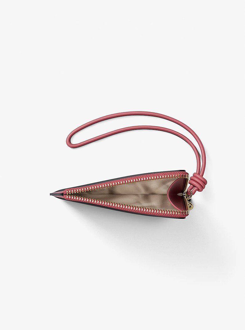 Jet Set Small Pebbled Leather Card Case Wristlet