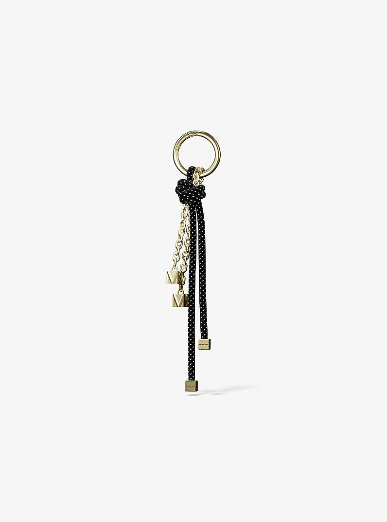 Gold-Tone and Speckled Cord Bag Charm