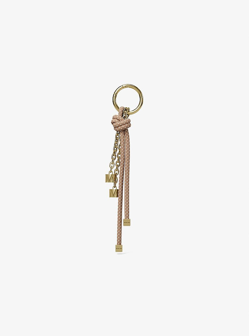 Gold-Tone and Speckled Cord Bag Charm