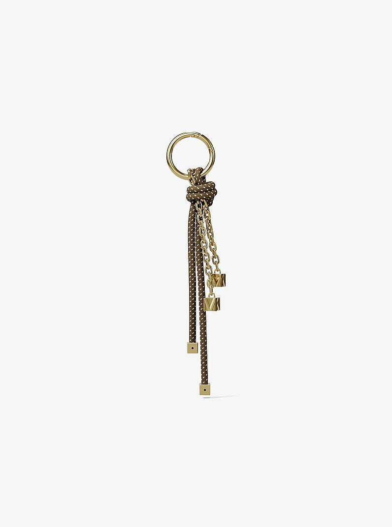 Gold-Tone and Speckled Cord Bag Charm