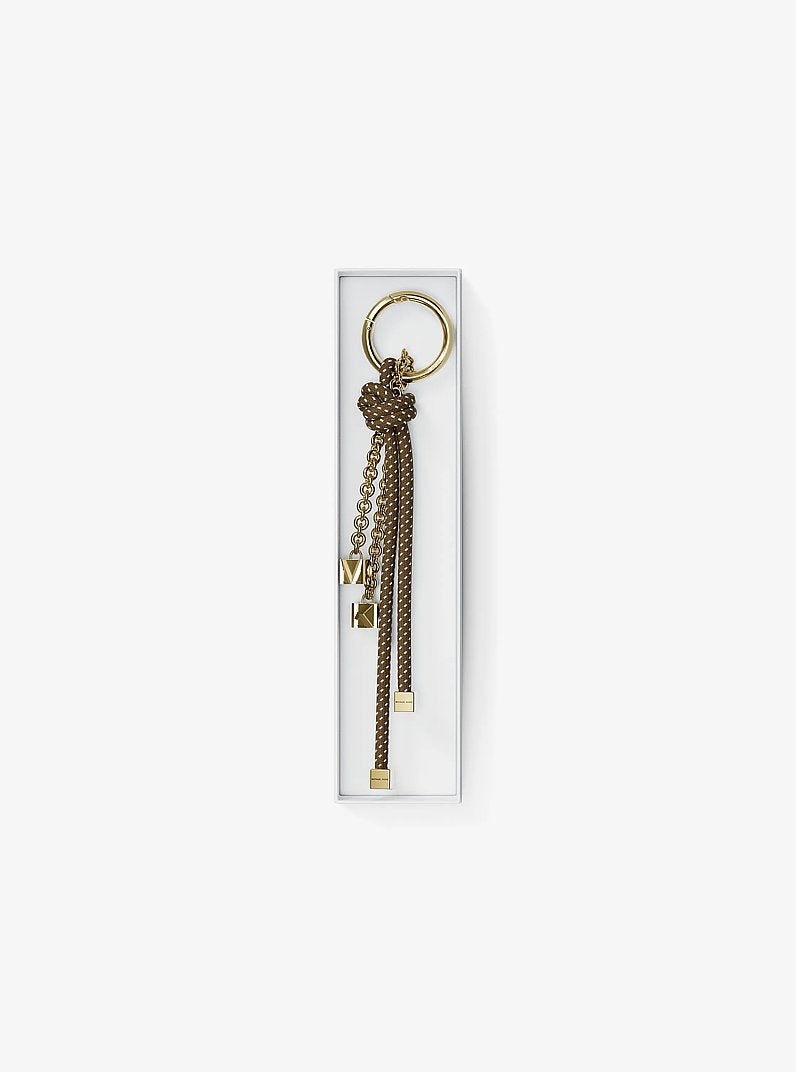 Gold-Tone and Speckled Cord Bag Charm