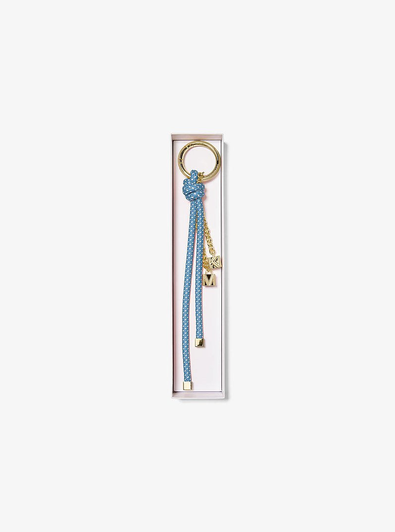 Gold-Tone and Speckled Cord Bag Charm