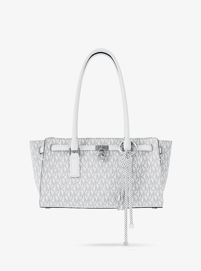 Silver-Tone and Speckled Cord Bag Charm