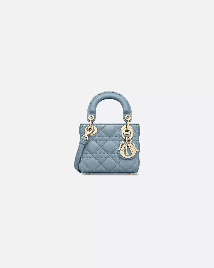 Lady Dior Micro Bag Cloud Blue Cannage Lambskin