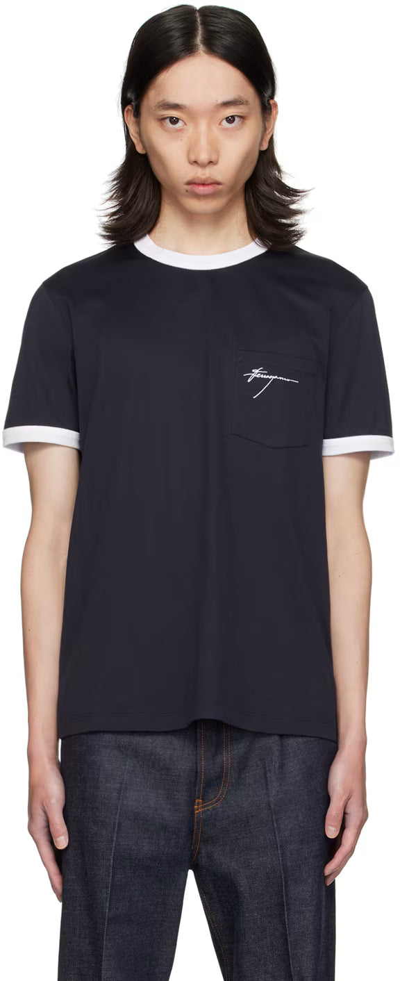Ferragamo Navy Mako T-Shirt