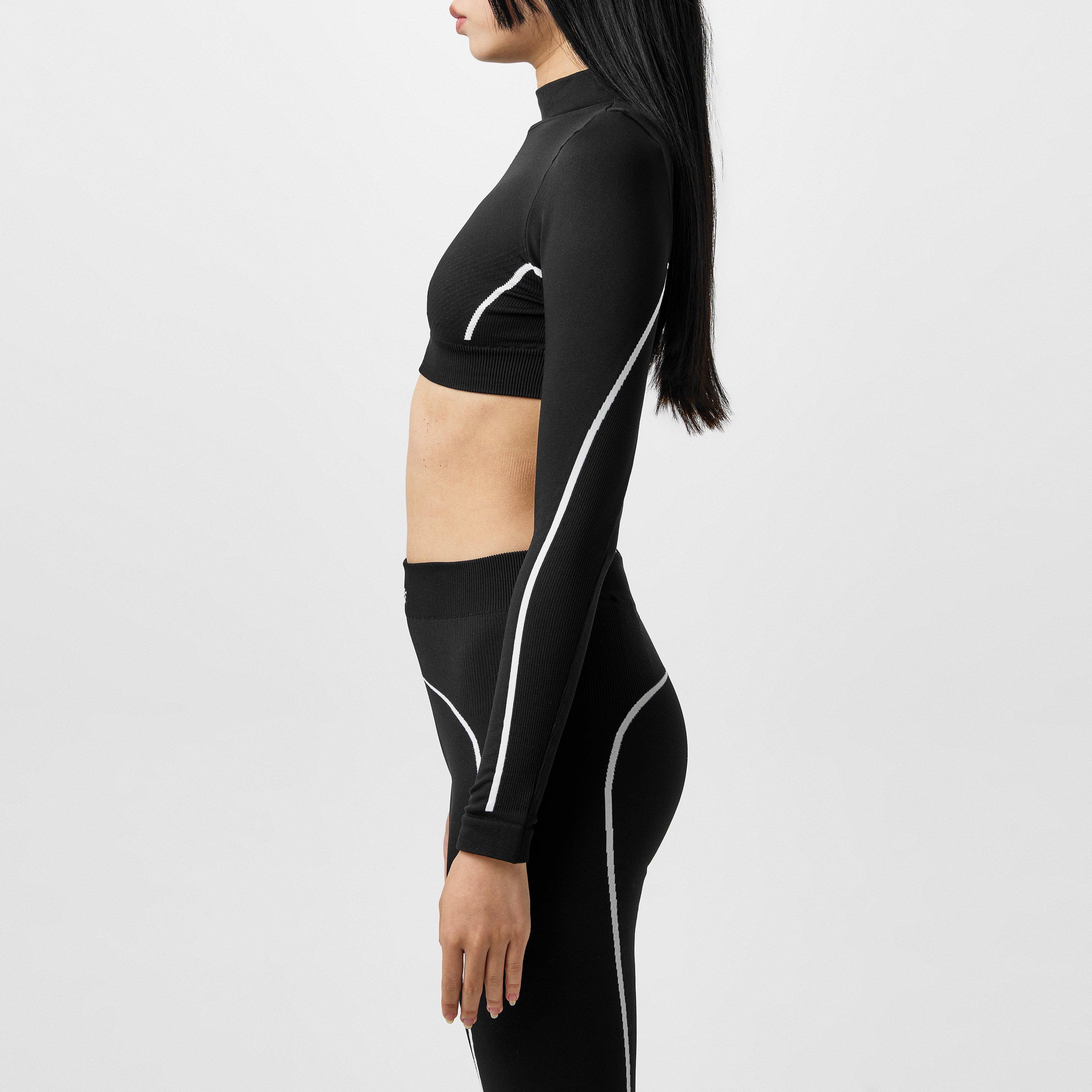 Long Sleeve Seamless Logo Crop Top