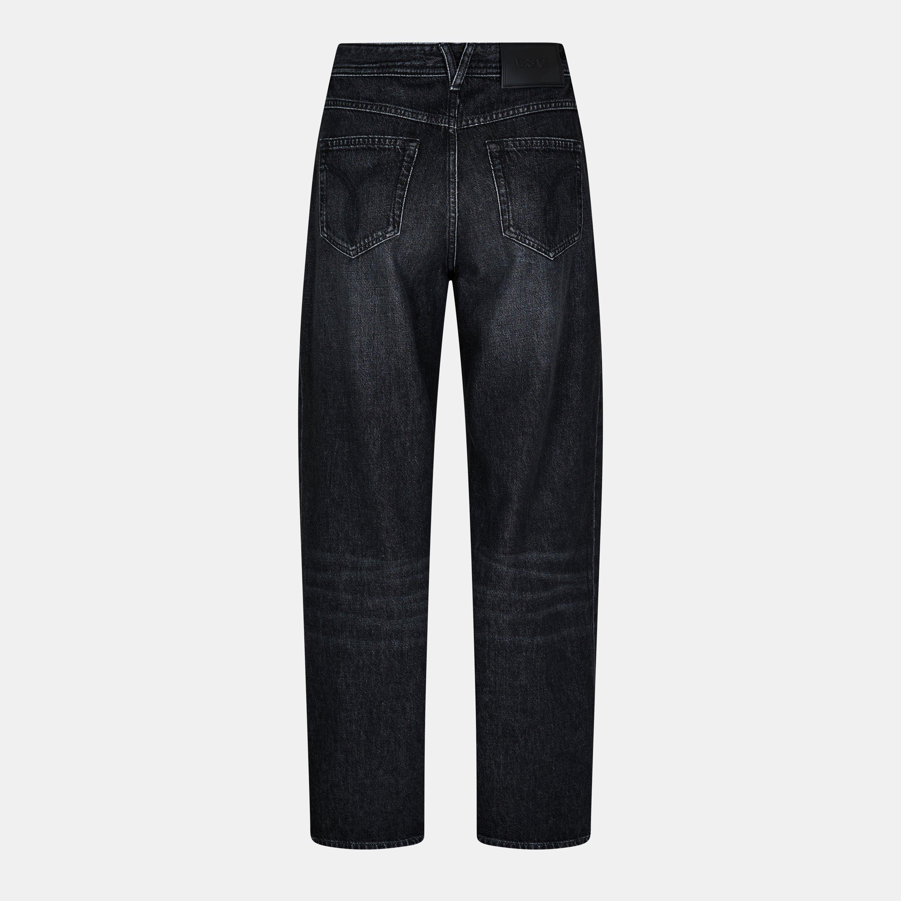 Structured Denim Wide Leg Jeans