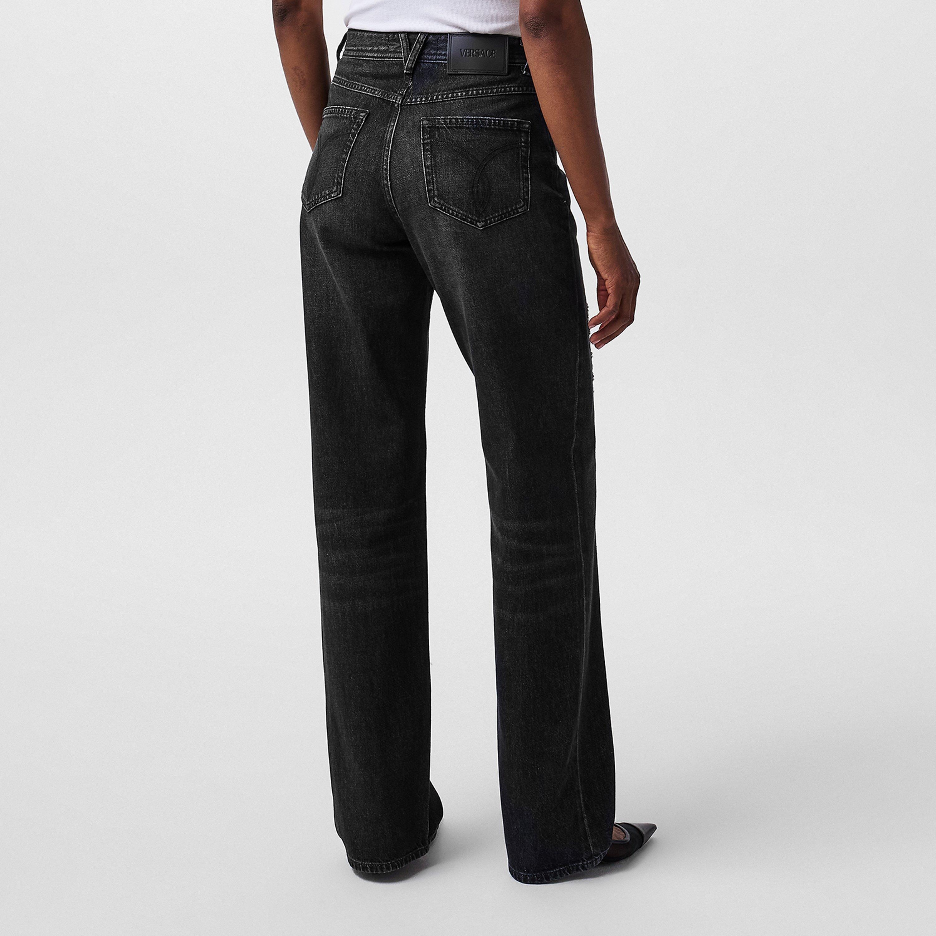 Structured Denim Wide Leg Jeans