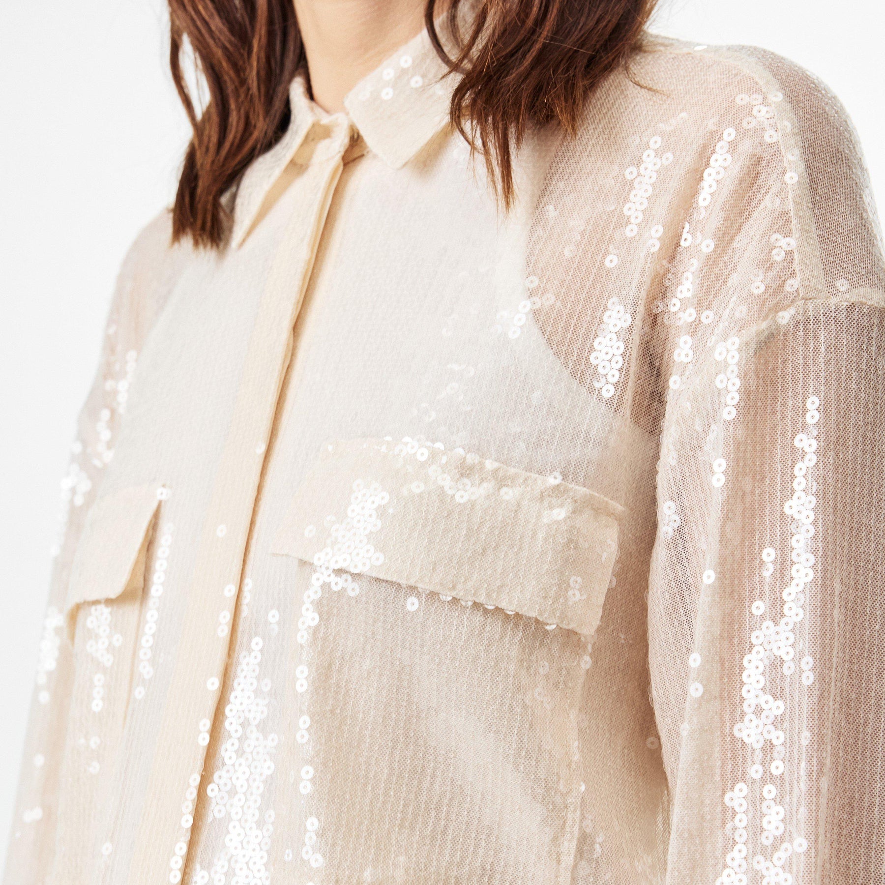 Relaxed-Fit Sequined Blouse