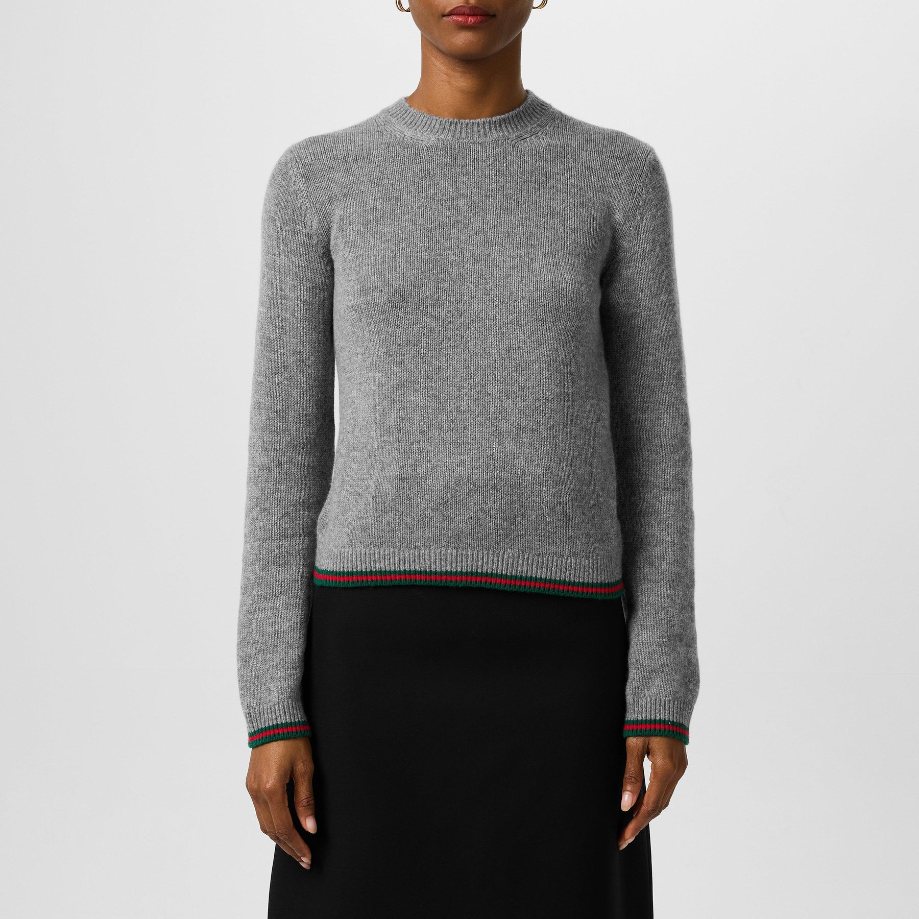 Women's Plain Wool Crew Neck Jumper With Cashmere