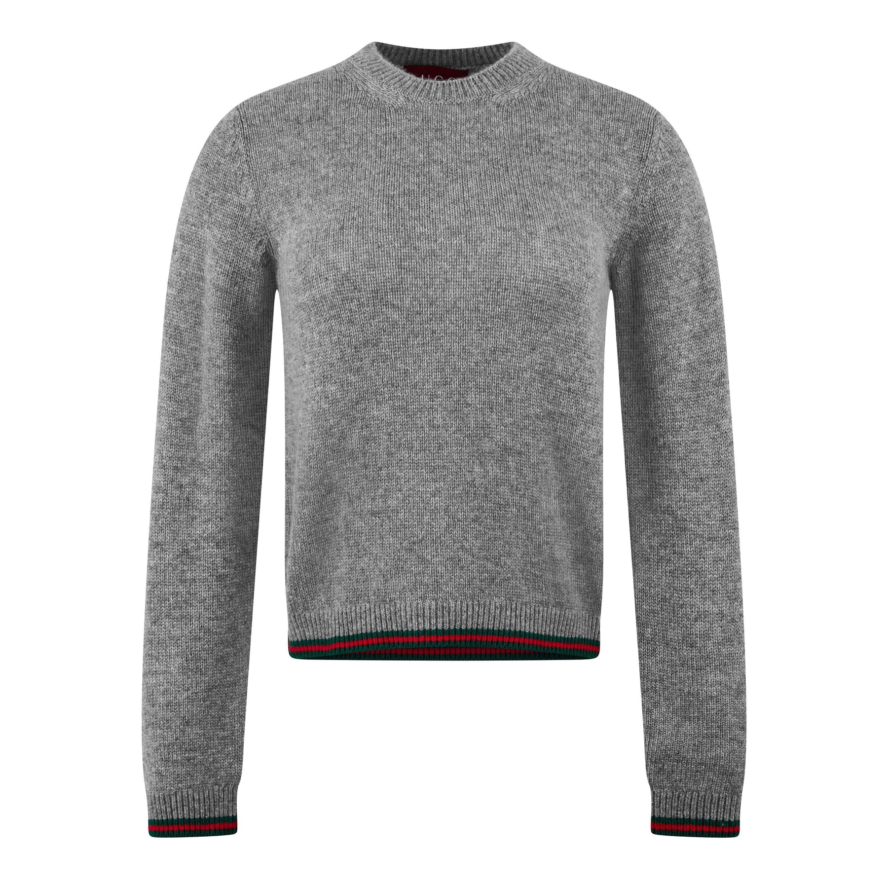 Women's Plain Wool Crew Neck Jumper With Cashmere